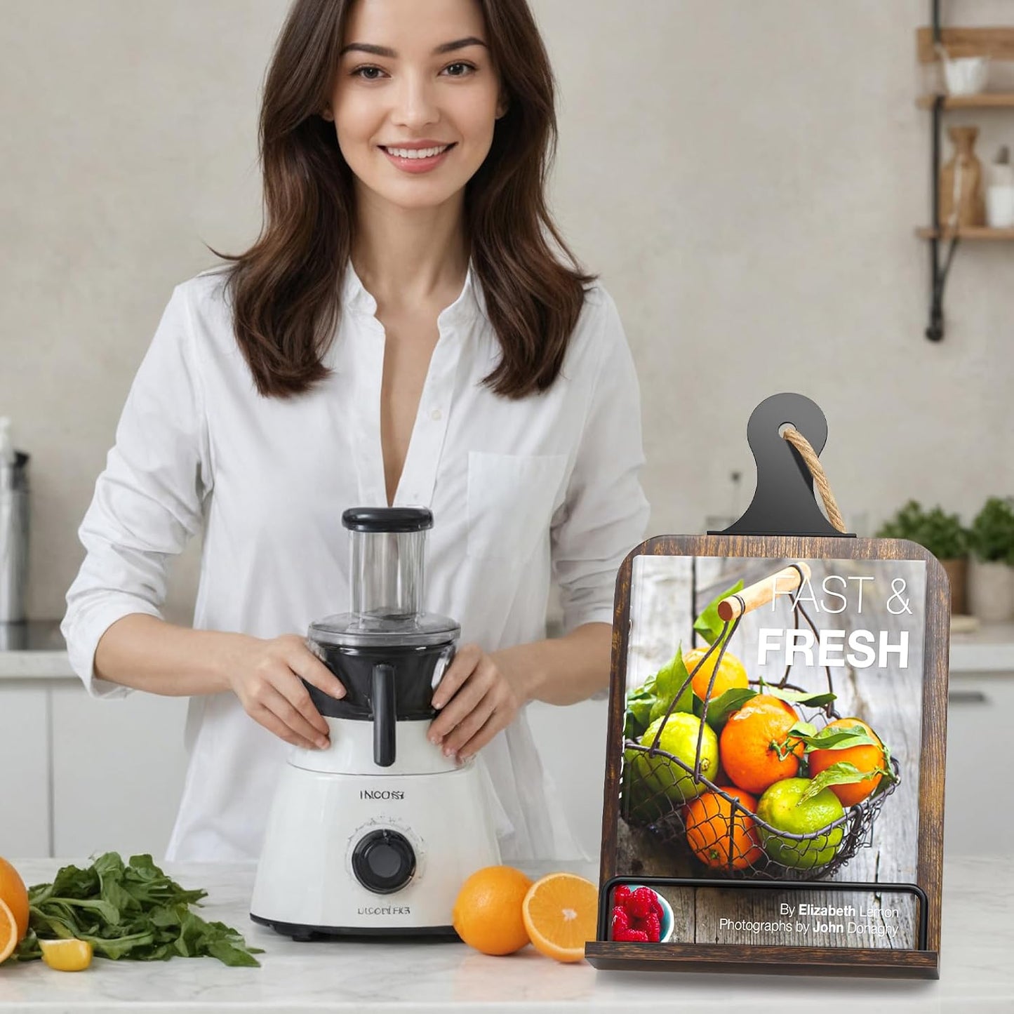 KLM Kitchen Cookbook Stand - Recipe Book Holder for Cooking, Organising and Storage - Perfect Home Shelf Decor and