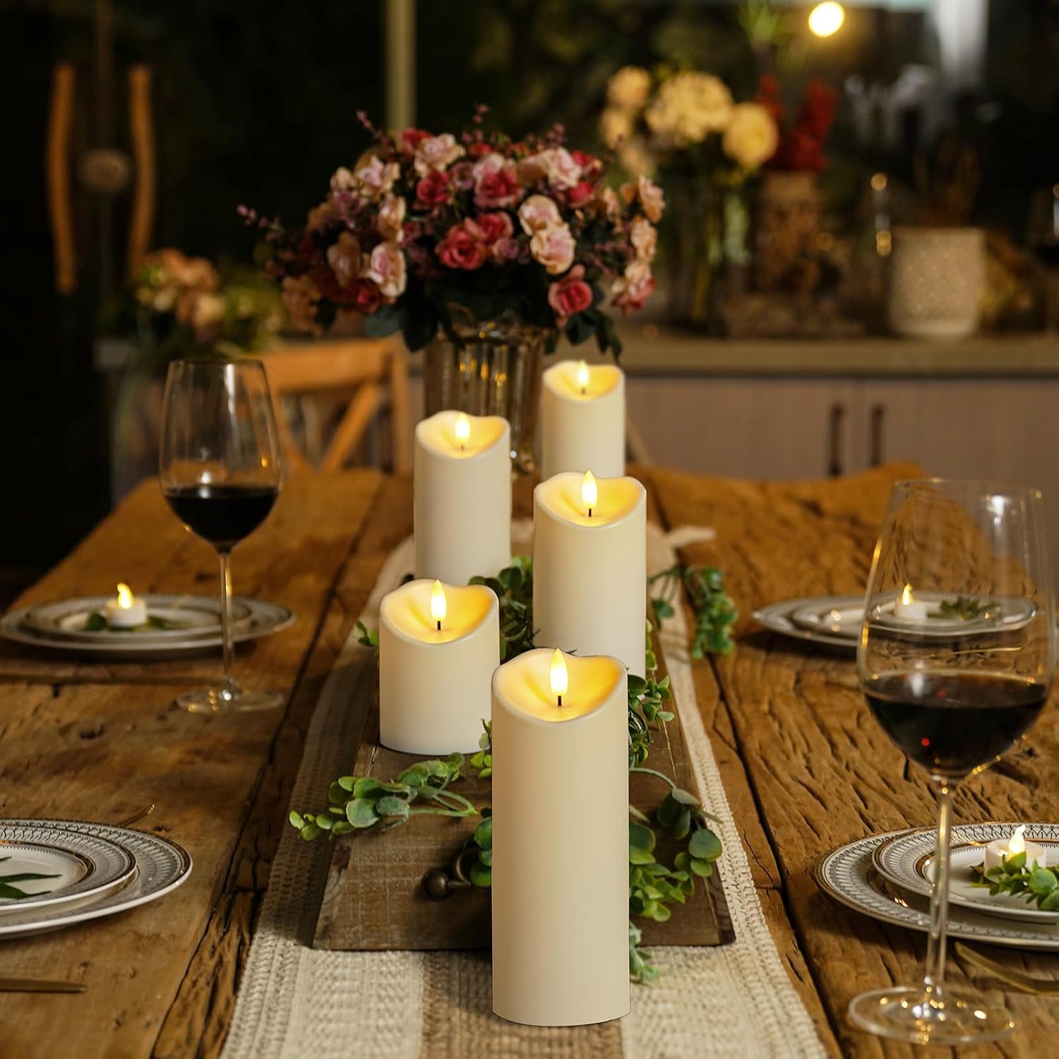Homemory Outdoor Waterproof Flameless Candles, LED Candles, Battery Operated Candles with Remote and Timers, Electric