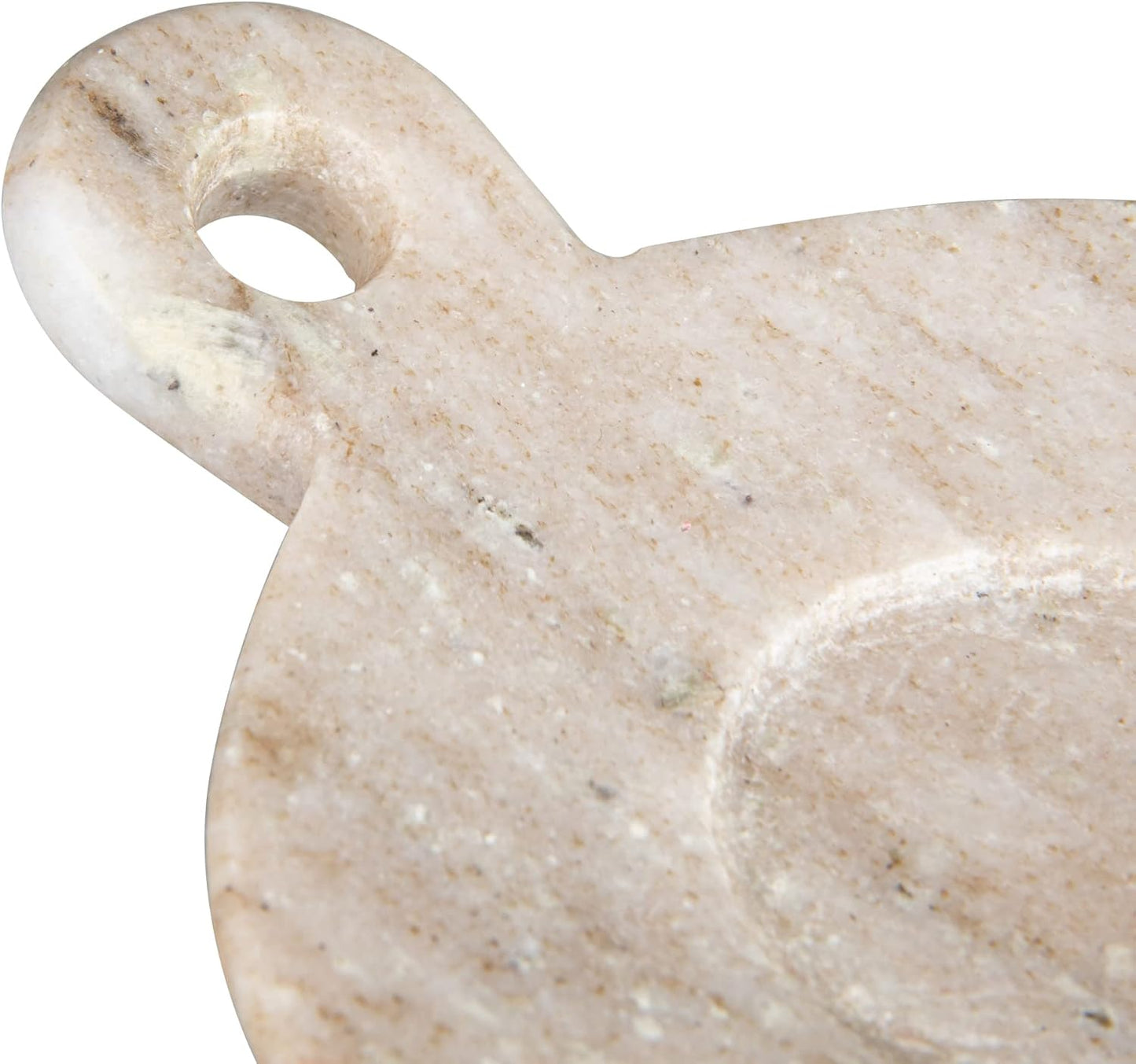 Hand-Carved Marble Dish / Beige / 5 x 4