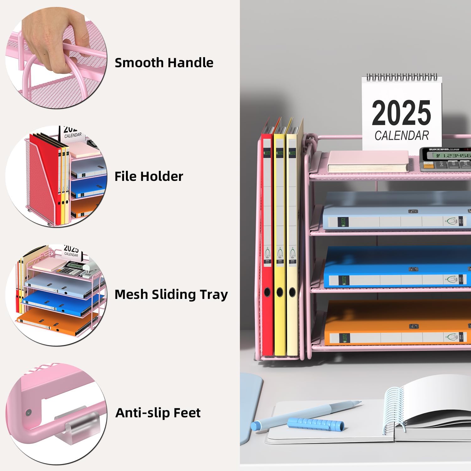Spacrea Desk Organizers and Accessories, Paper Organizer for Desk with File organizer, Desk Accessories & Workspace