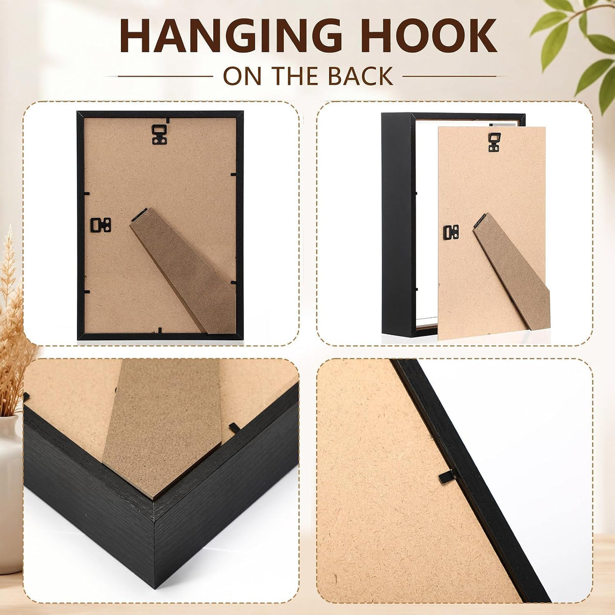 4 Pack 10x12 Shadow Box Frame Display Cases Wood Deep Shadow Box with Soft Felt Back for Memorabilia Wedding Bouquet