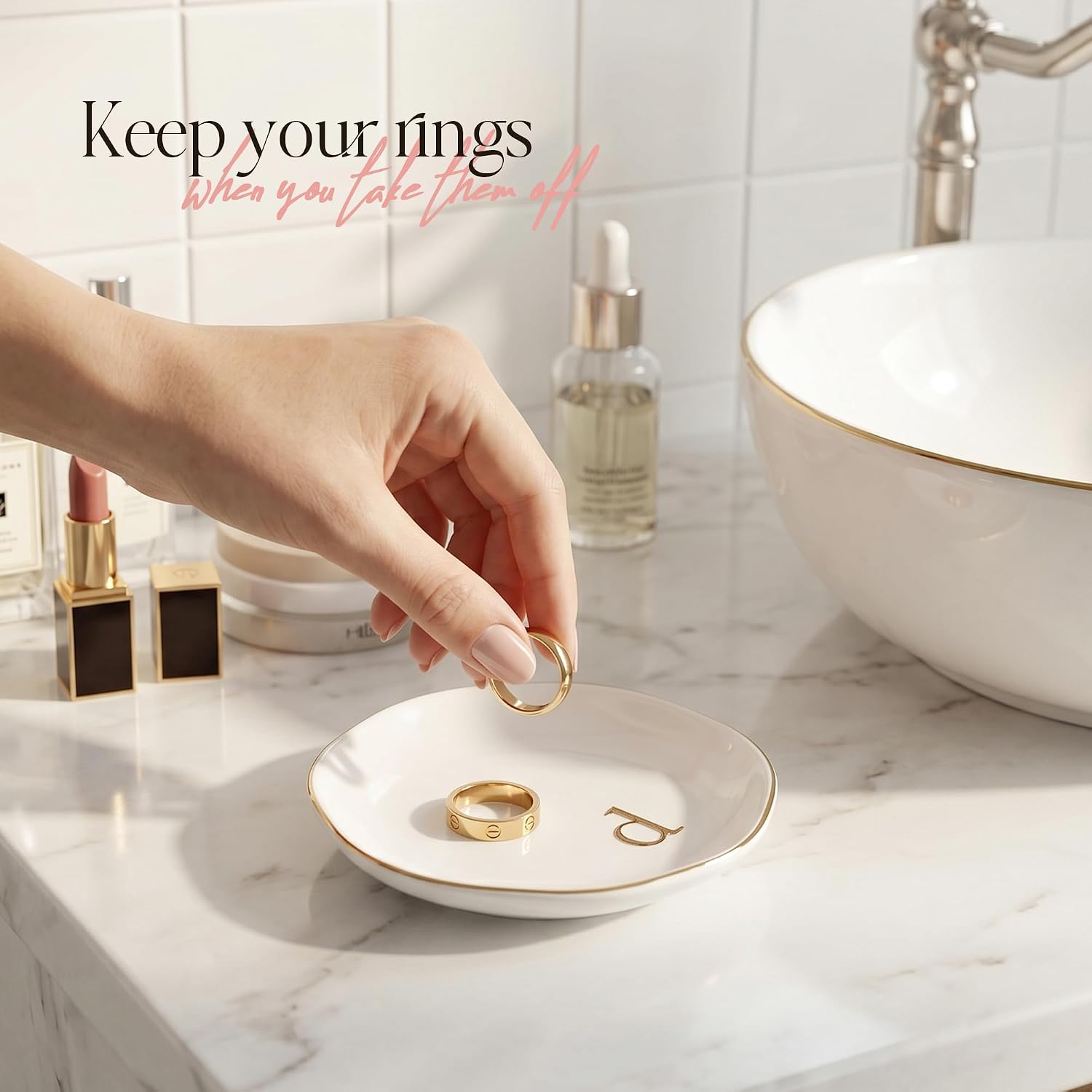 Ceramic Jewelry Tray / D / White