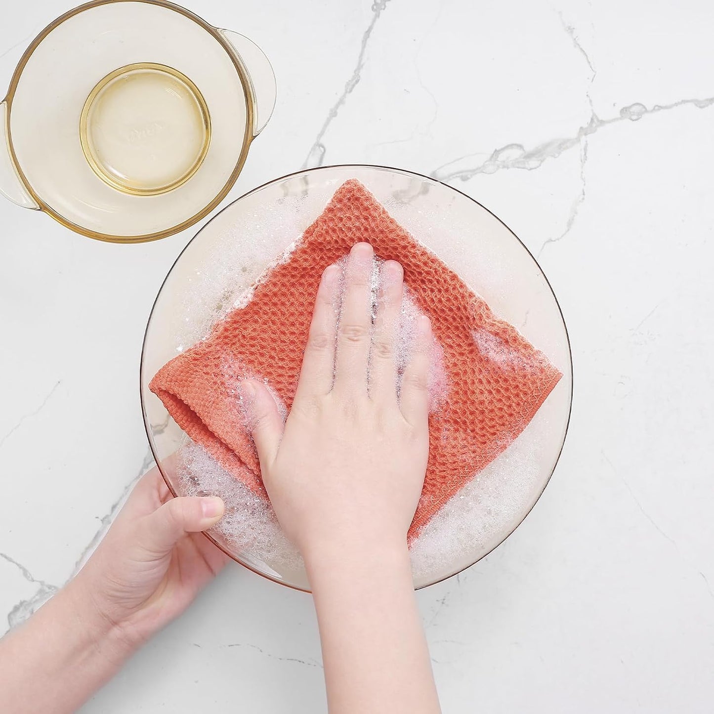 Homaxy 100% Cotton Waffle Weave Kitchen Dish Cloths 8-Pack, Coral | 12 x 12 Inches, Ultra Soft Absorbent Dish Towels