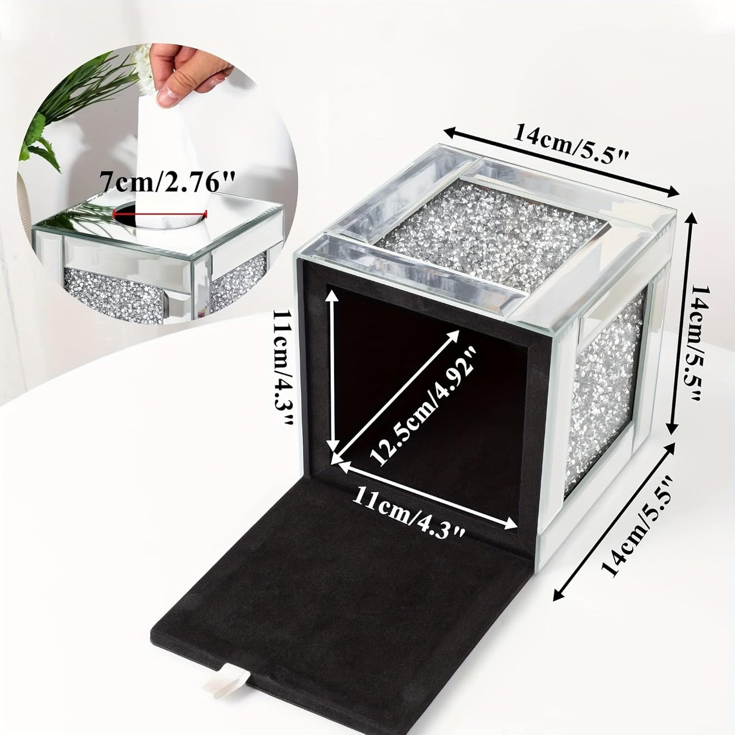 Square Glass Facial Tissue Holder