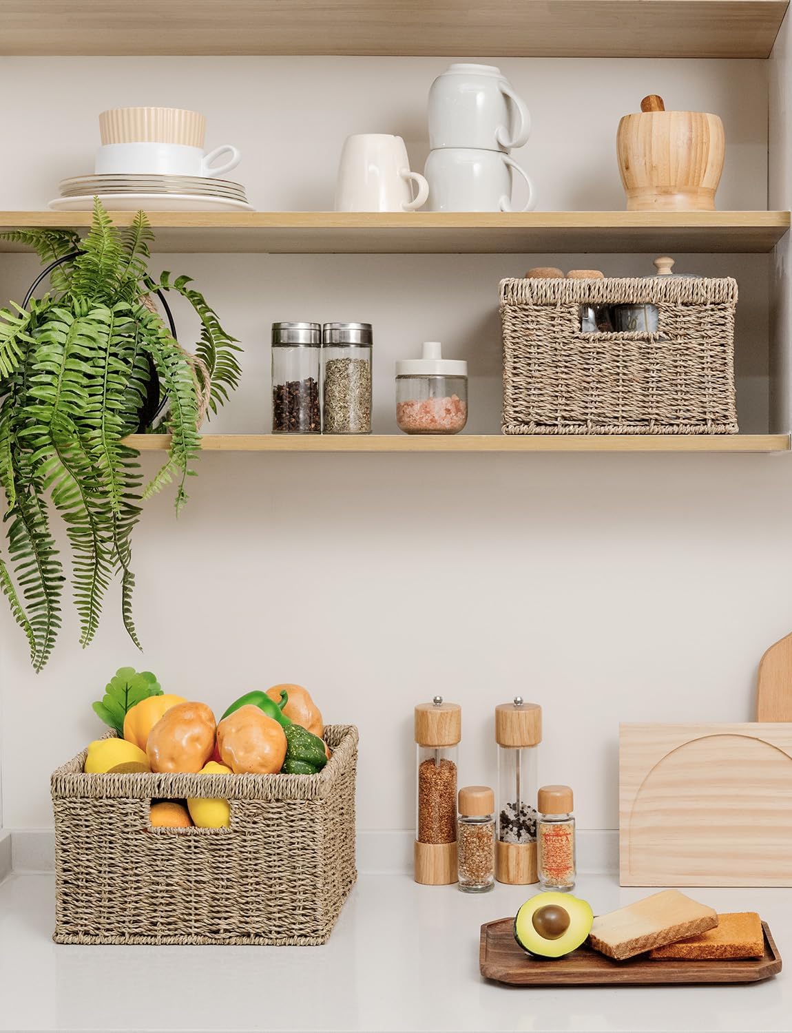 Wicker Storage Baskets / Natural