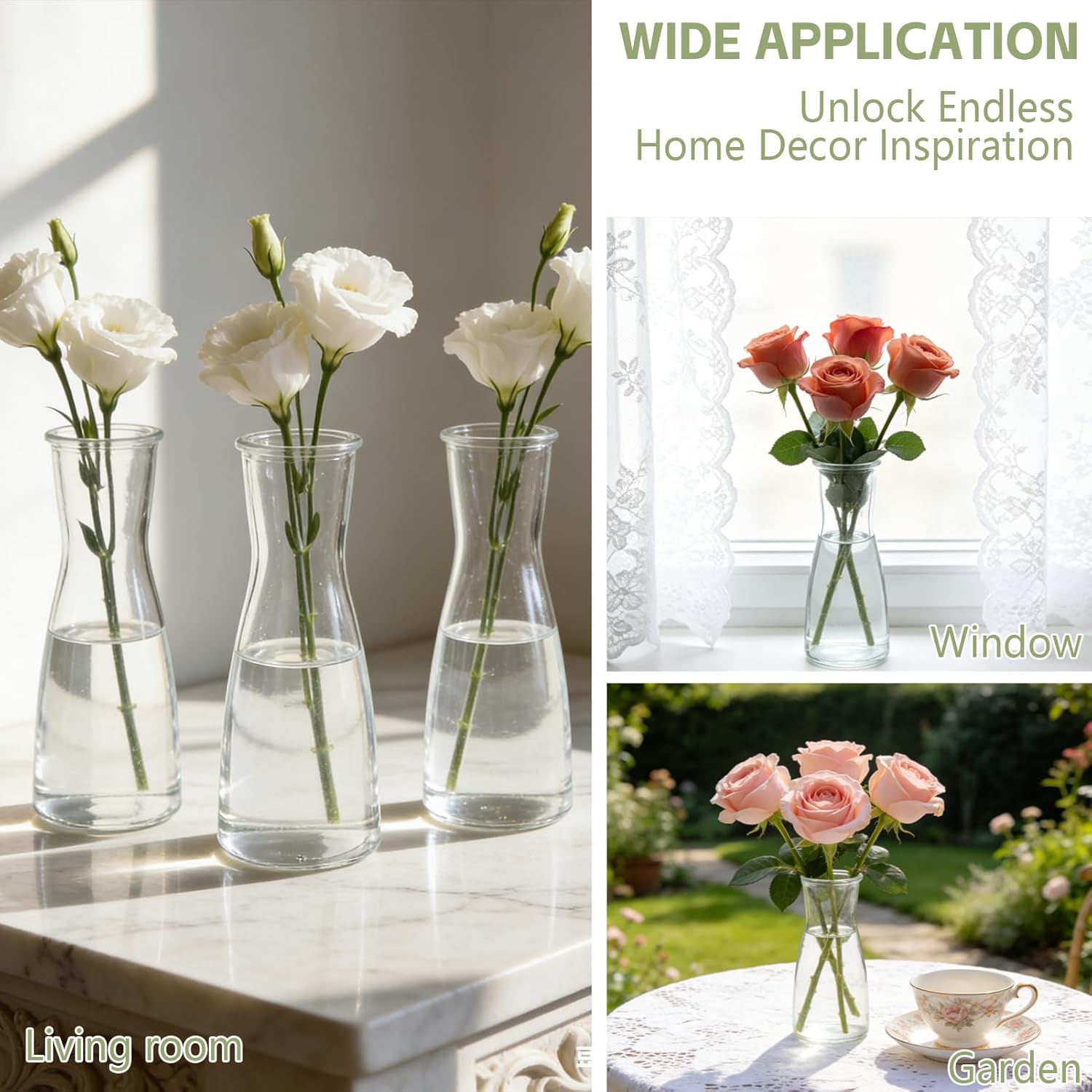Glass Bud Vases for Centerpieces Small Flower Vase Modern Decorative Vases Mini / Clear / Set of 24