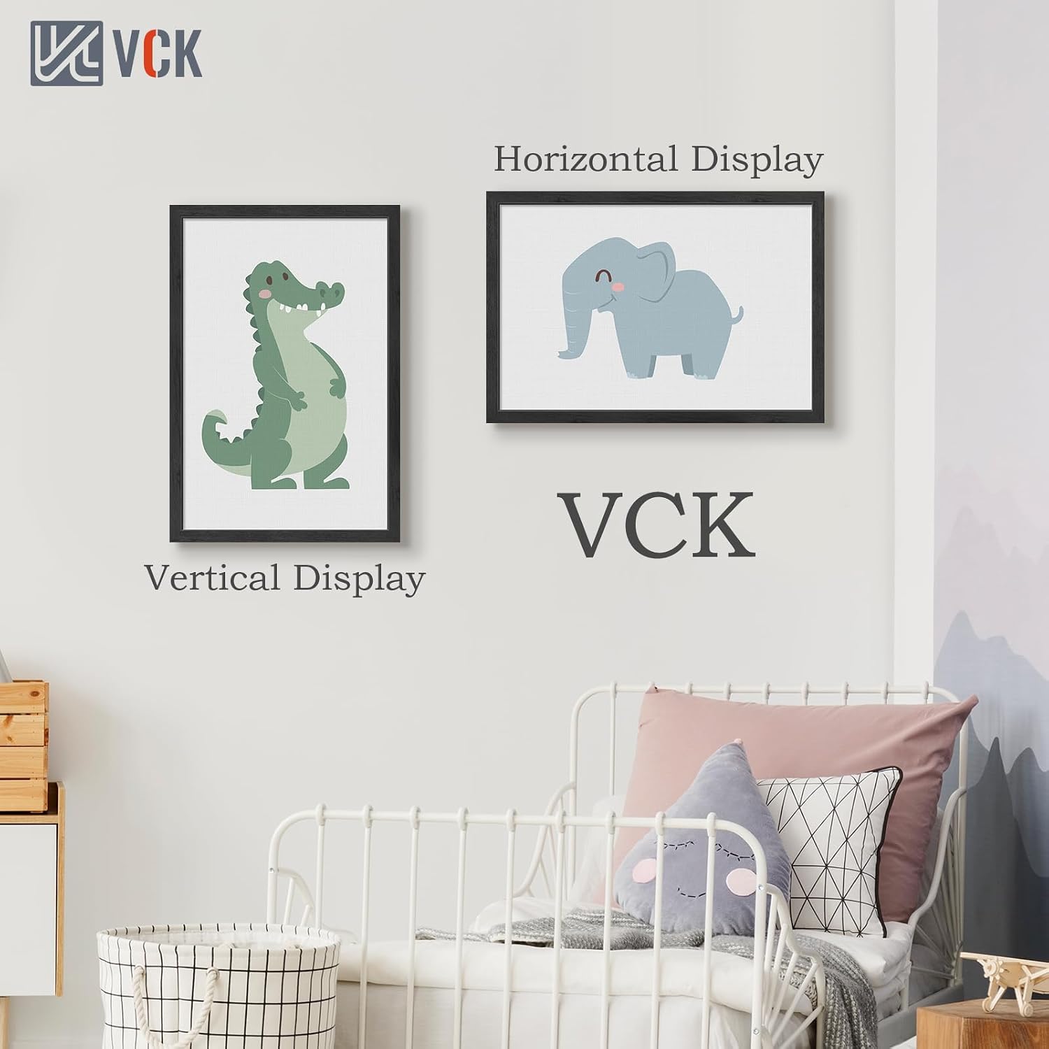 VCK 20x30 Poster Frame Set of 3, Black Woodgrain, Wall Hanging | Wide Border, Exclusive Woodgrain, Shatterproof