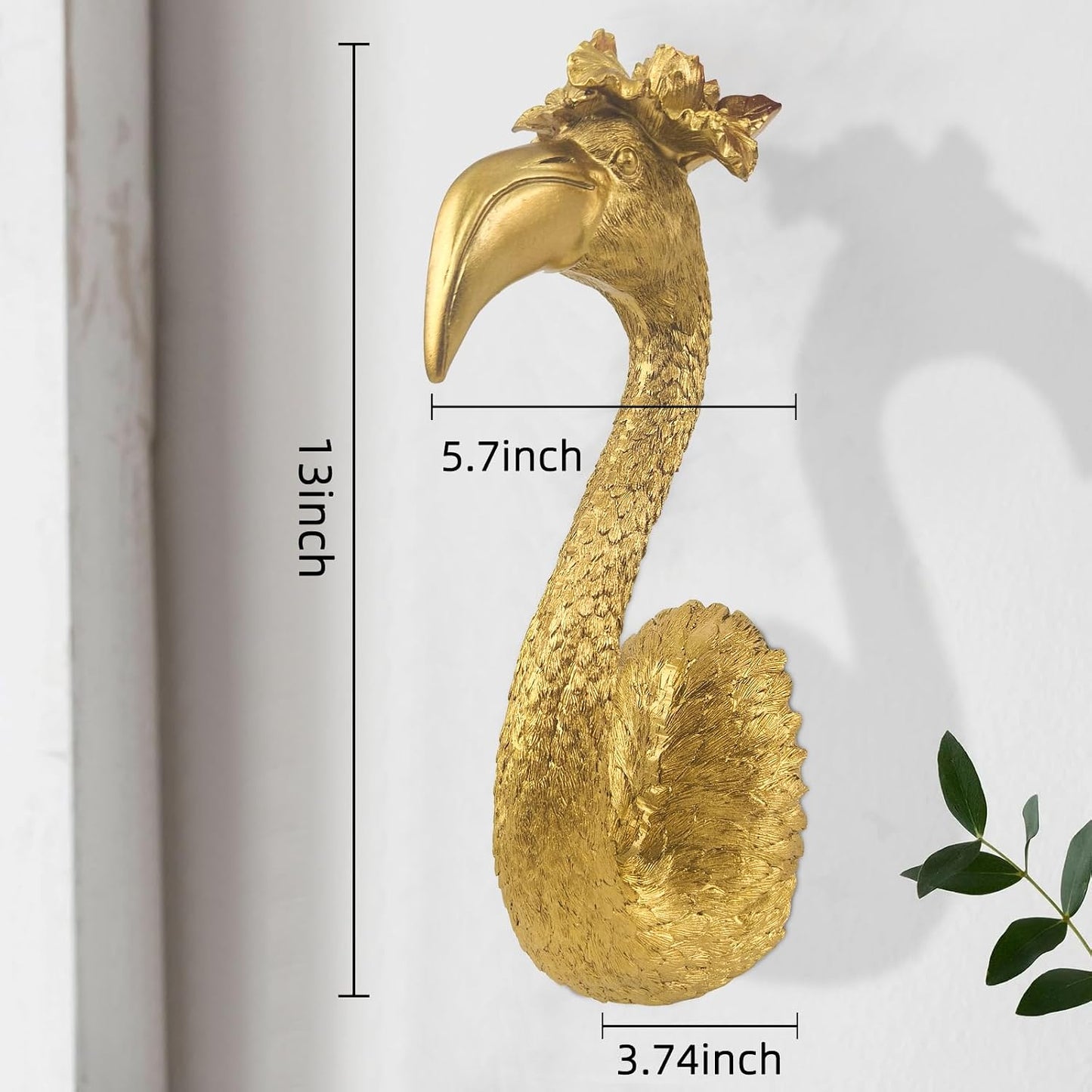 13" Resin Faux / Gold / Flamingo