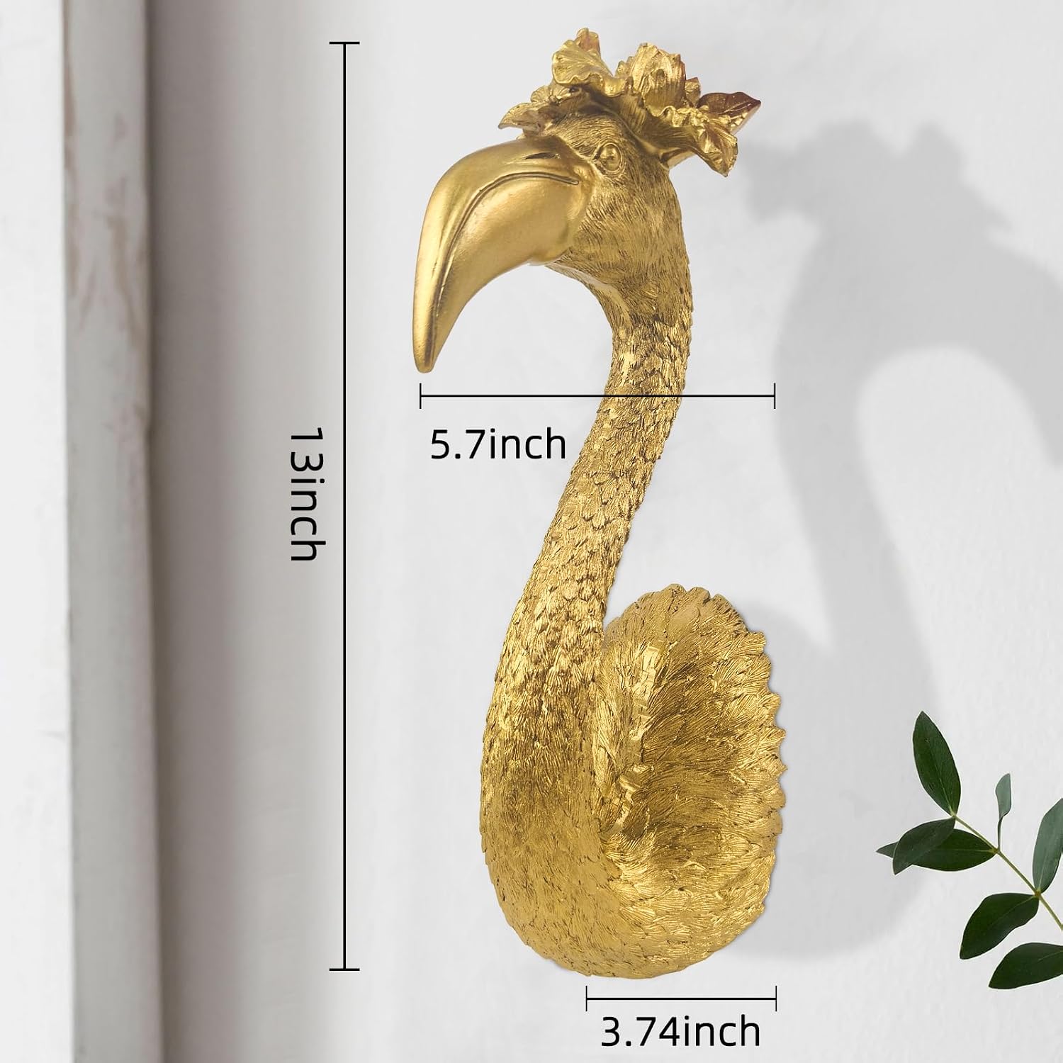 13" Resin Faux / Gold / Flamingo