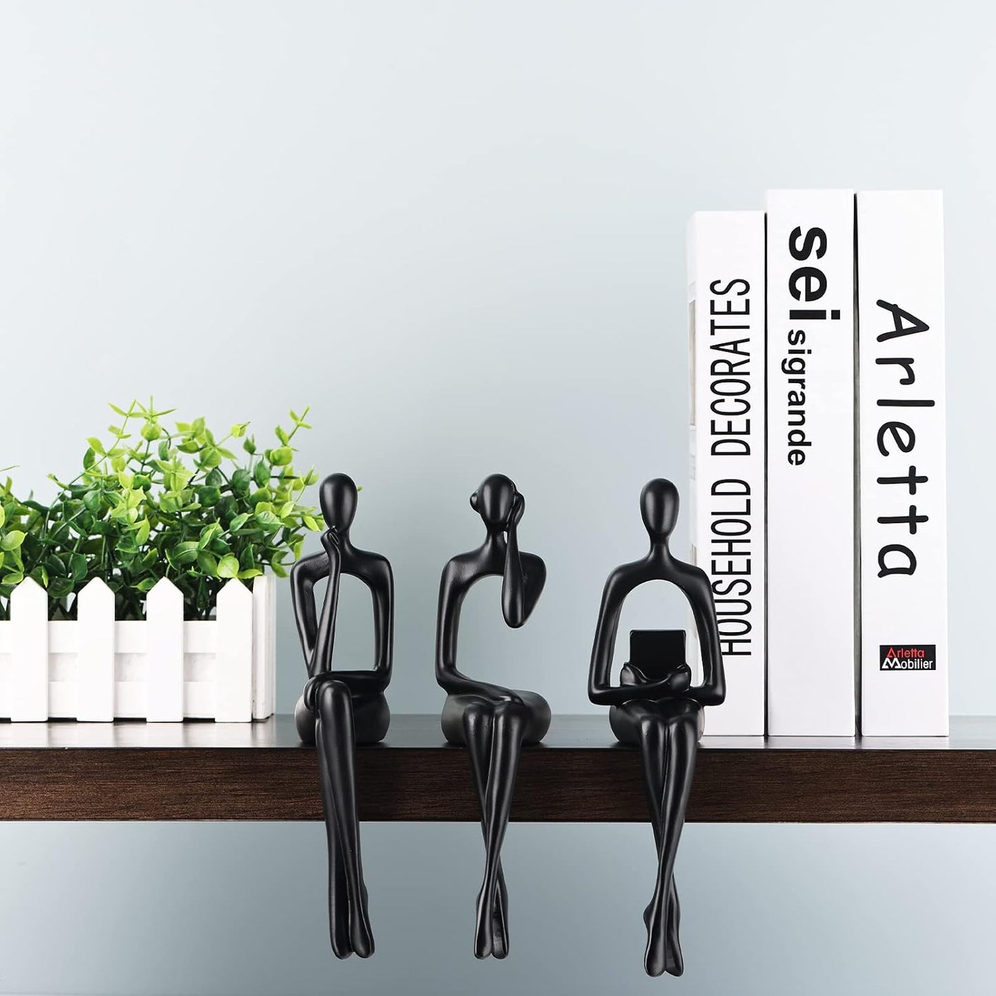 Sitting Thinker Statue / Black