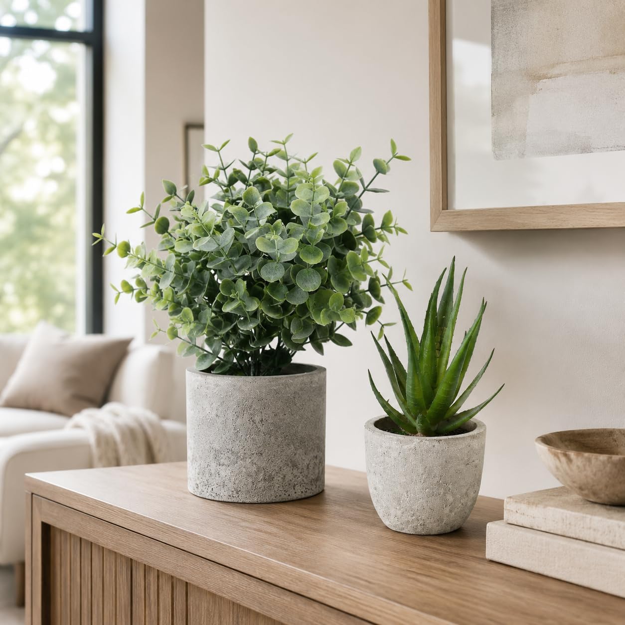 Small Faux Plants / Green / Set of 5