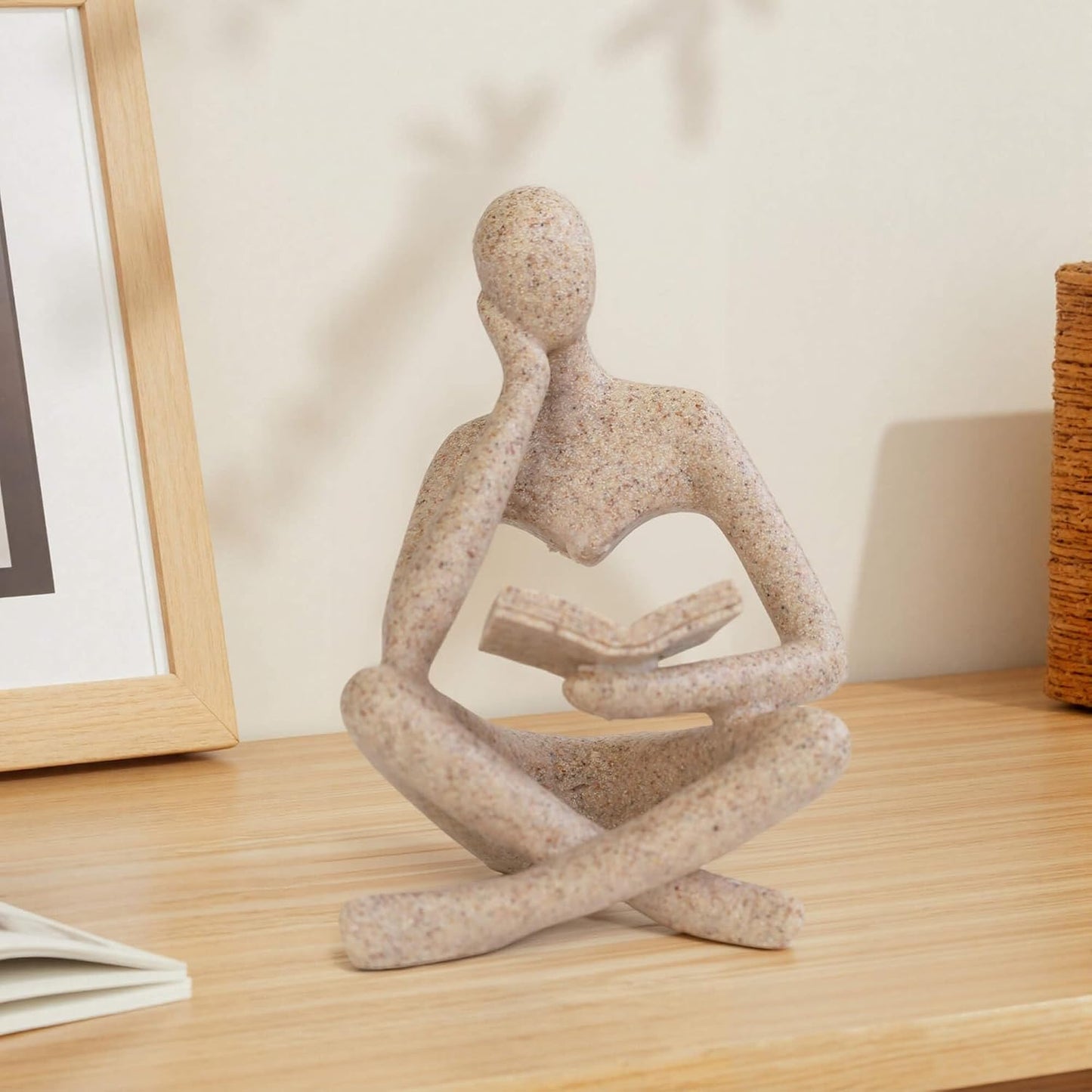 Bookshelf Decor Thinker Statue