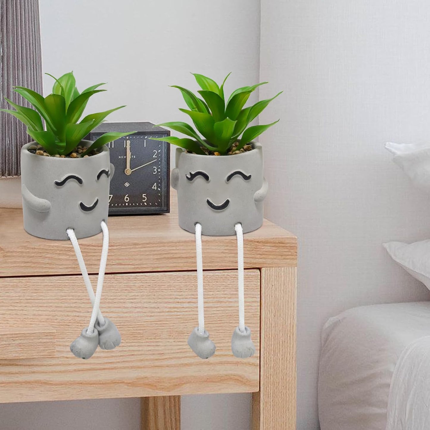 Artificial Plants Bathroom Decor / Gray-2a / Set of 2