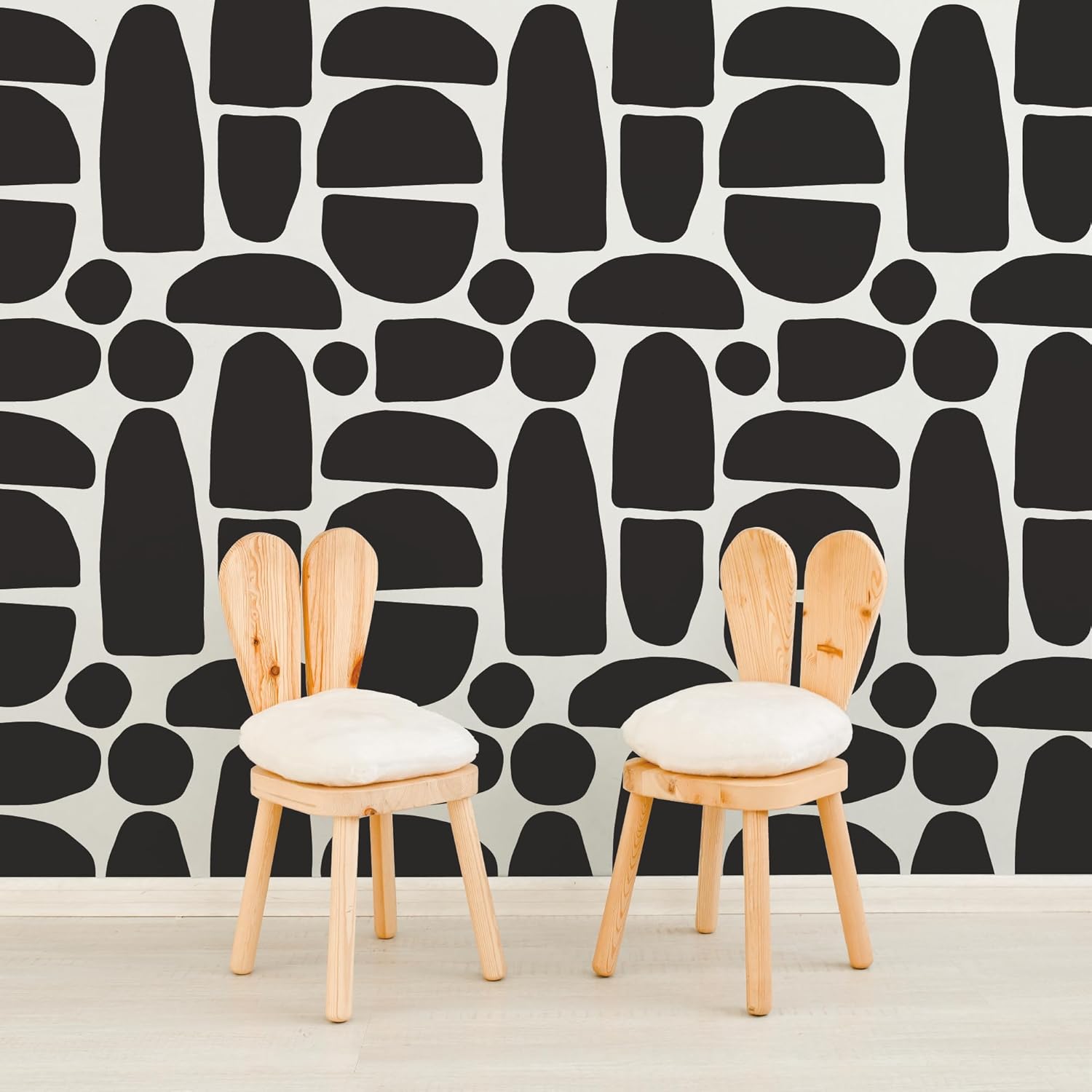 Modern Irregular Shapes Decals / Bohemian / Black