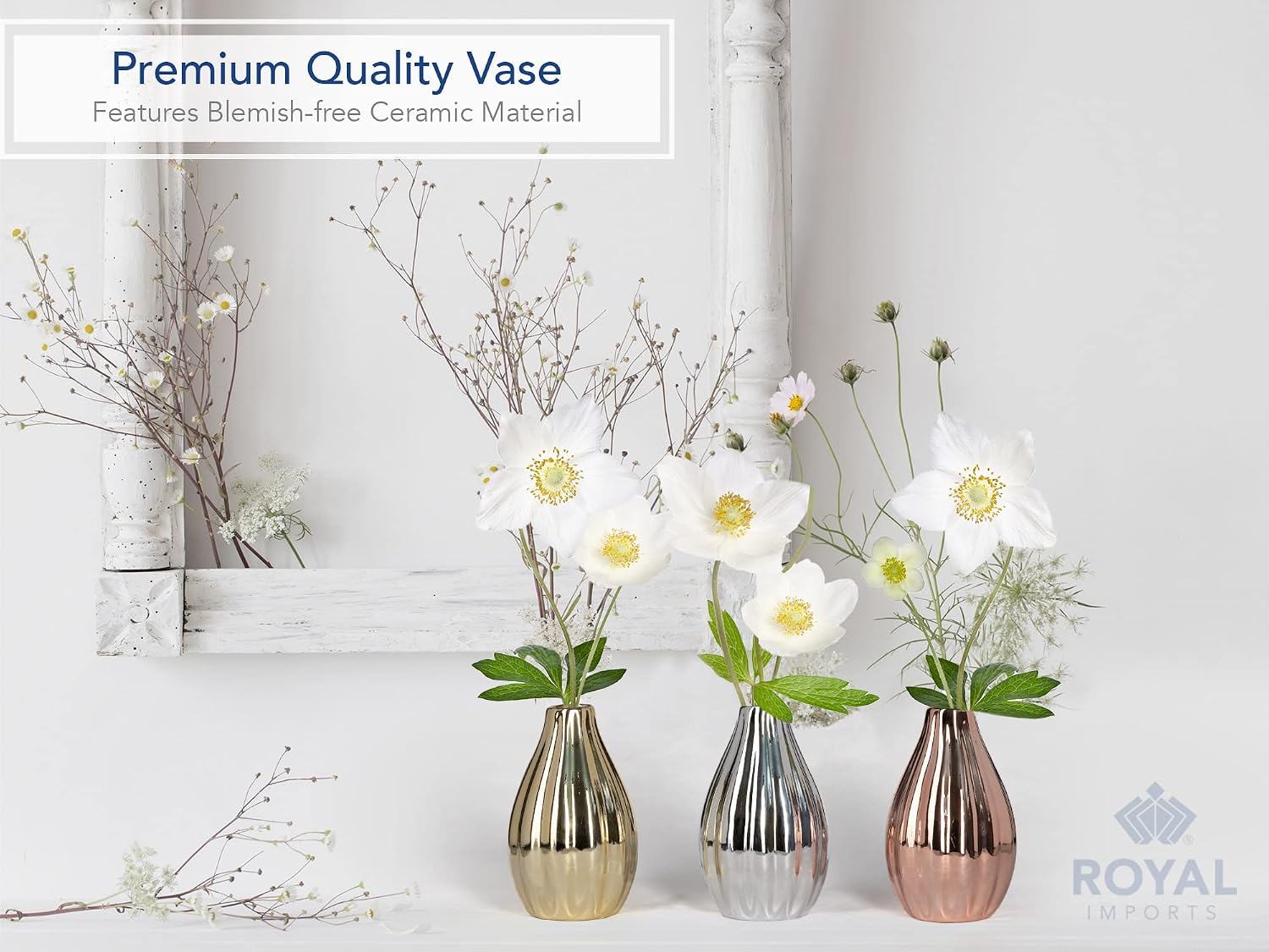 Ceramic Bud Vase / Metallic