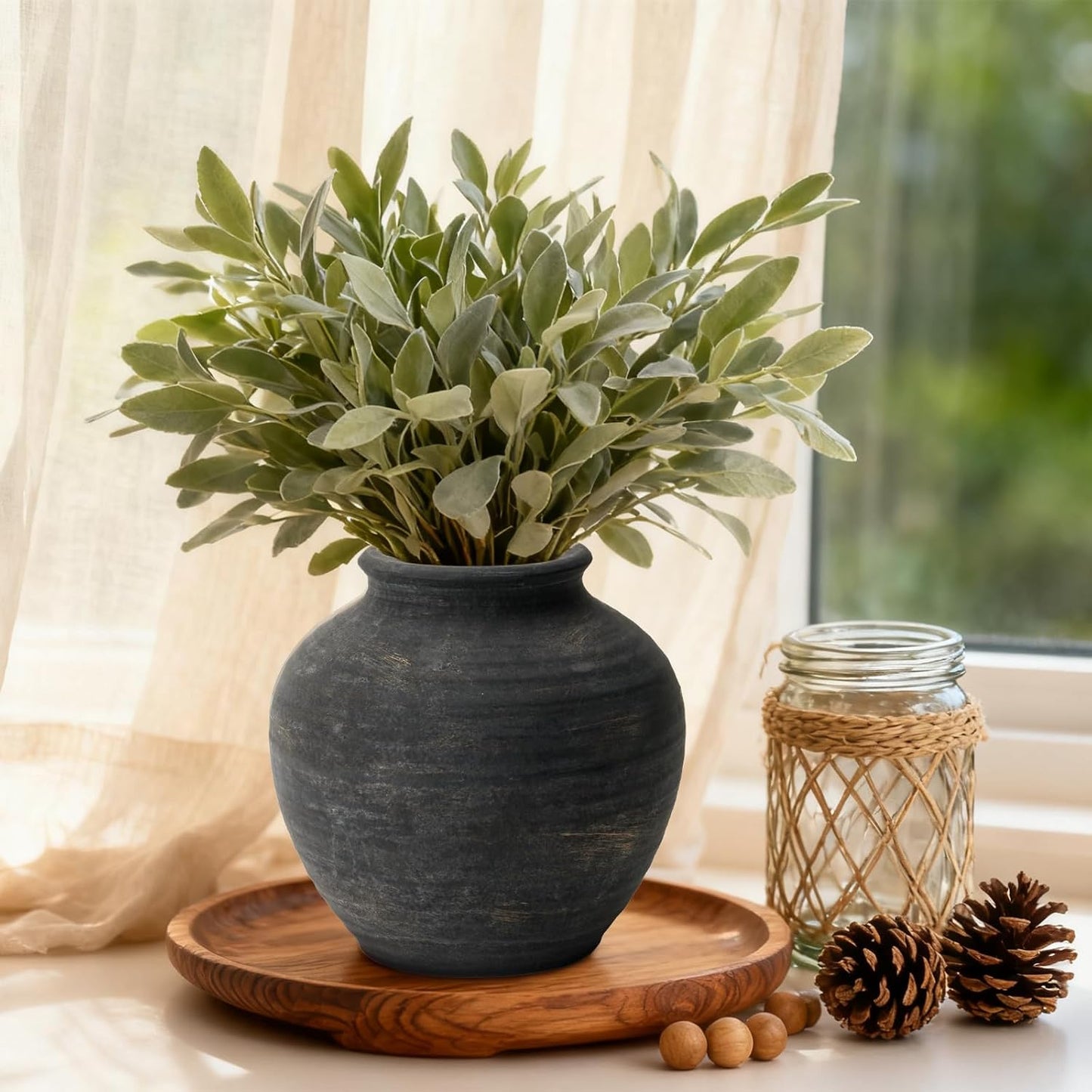 Ceramic Flower Vase Home Decor / 6.2"-bronze / 6.2 Inch
