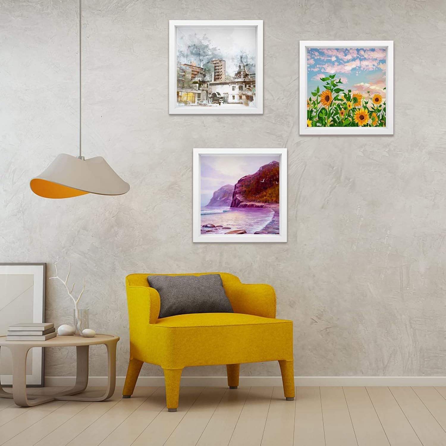 4 Pack 8 x 8in Shadow Box Picture Frame 3D Frames Shadow Box Square Acrylic Shadow Boxes Display Cases with Adhesive
