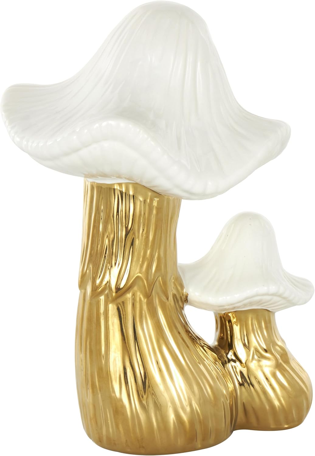 Ceramic Mushroom Decorative Sculpture Home Decor Statue / Gold