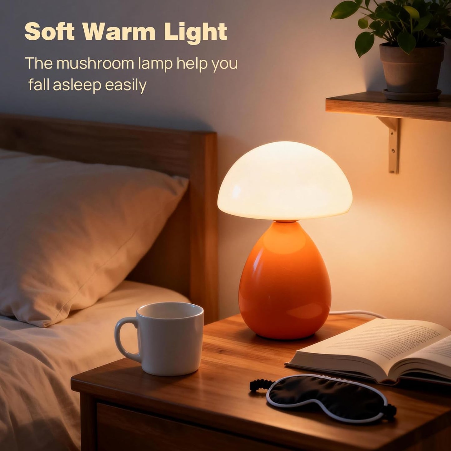 Small Lamp / Mushroom Table Lamp / Orange
