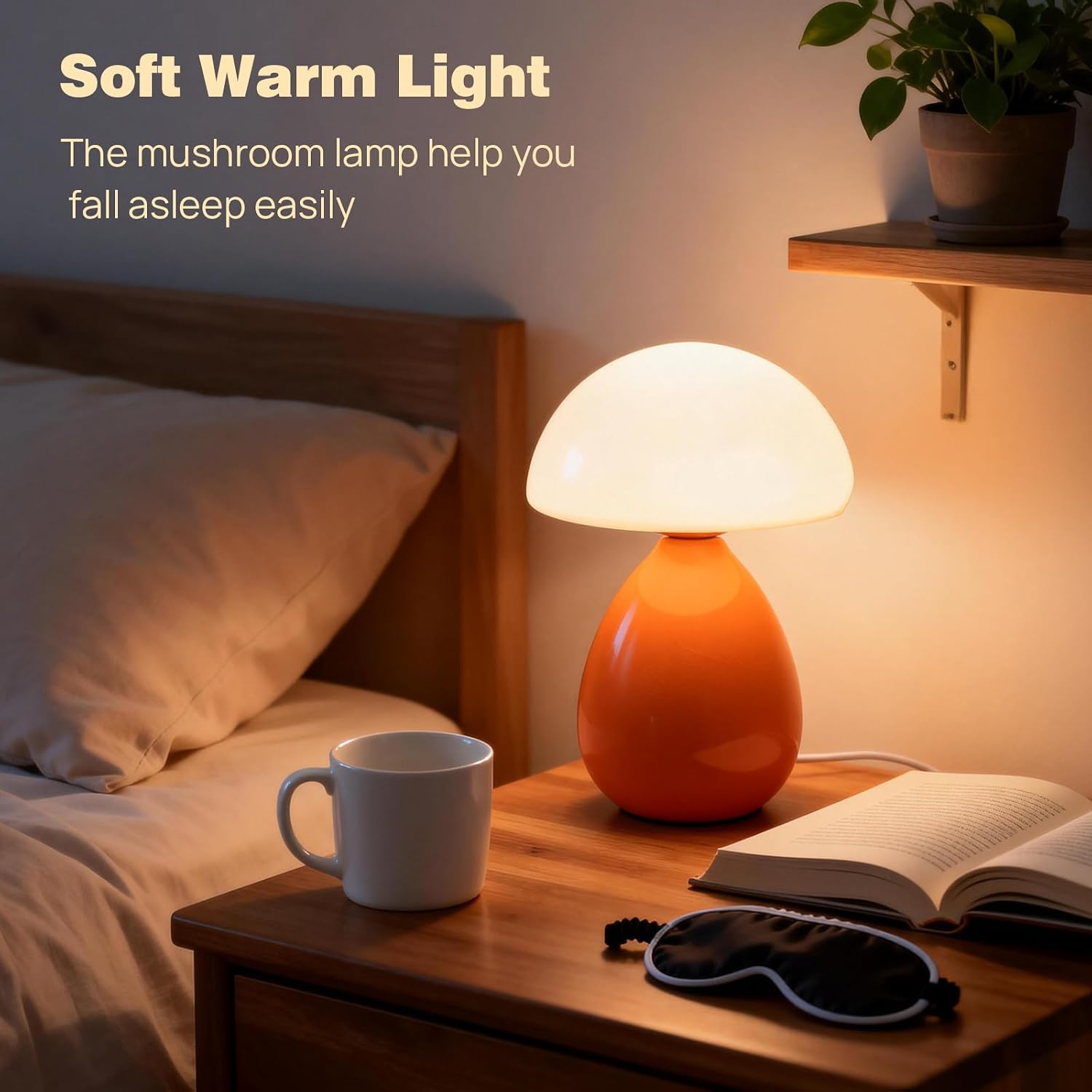 Small Lamp / Mushroom Table Lamp / Orange