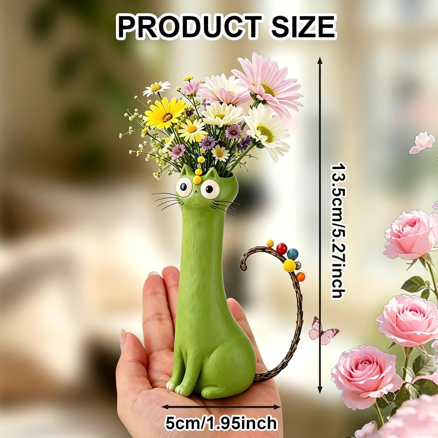 Handcrafted Ceramic Cat Vase