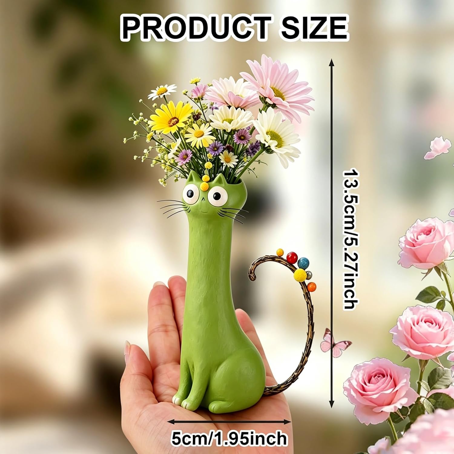 Handcrafted Ceramic Cat Vase