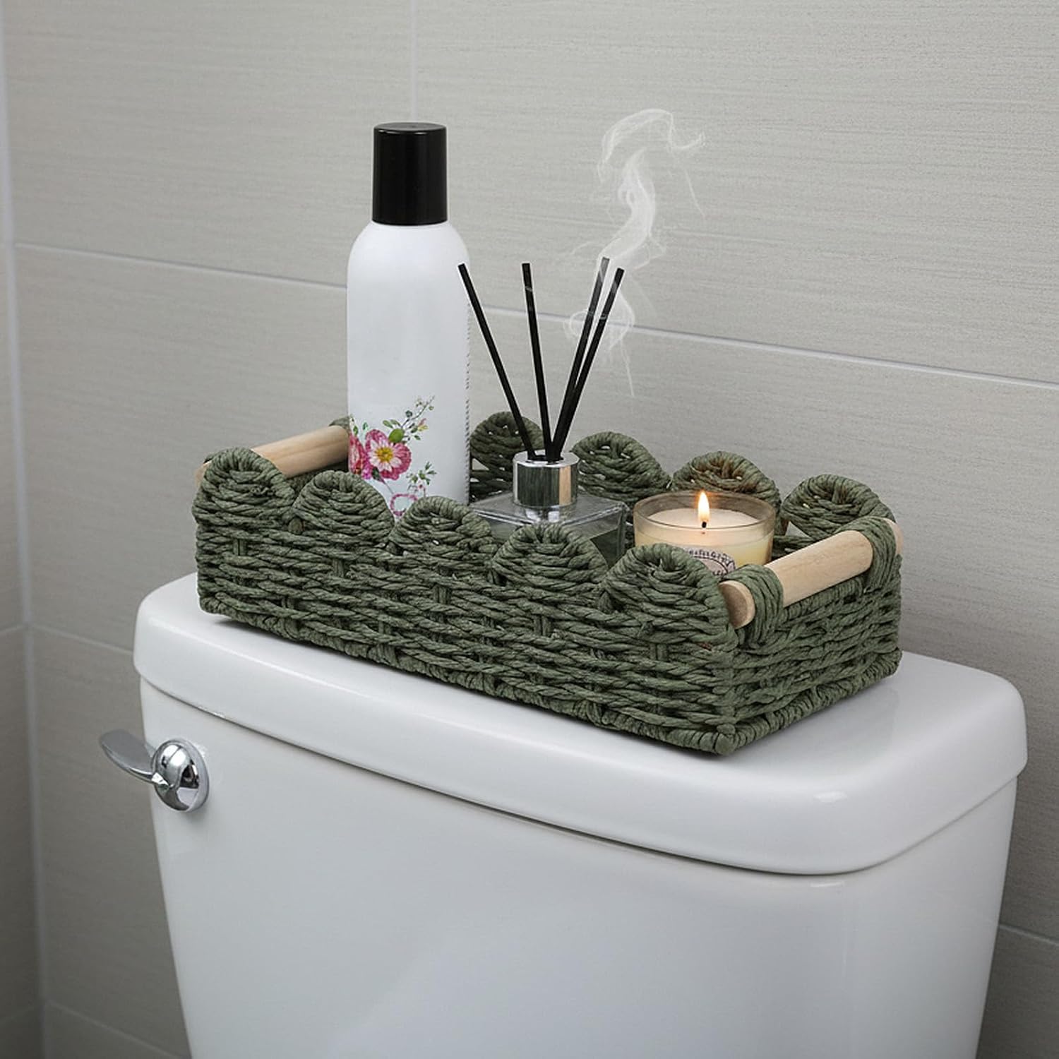 Wicker Baskets / 2 Sizes Toilet Paper Storage Basket Scalloped Basket / Set of 2