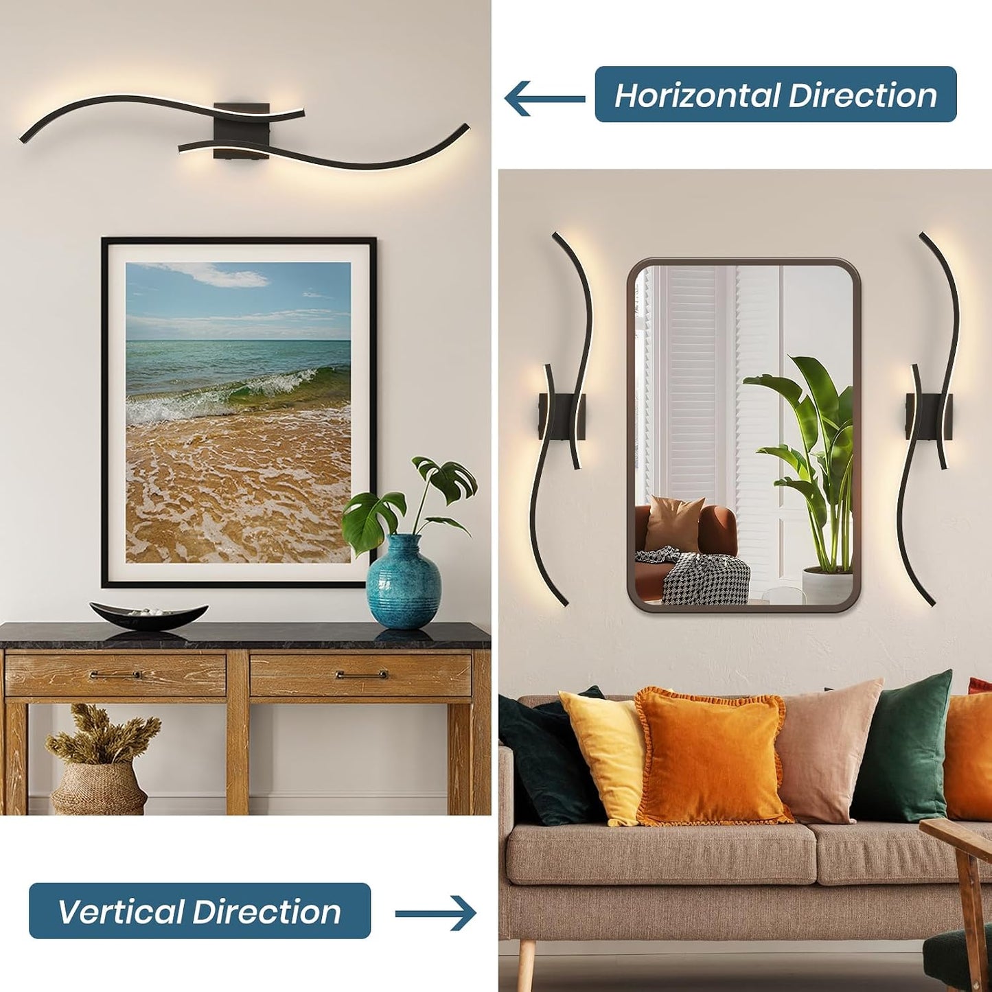 Battery Operated Wall Sconce Set of 2, 18000mAh Black Rechargeable Wall Lights with Remote Control,3000K-6000K Dimmable