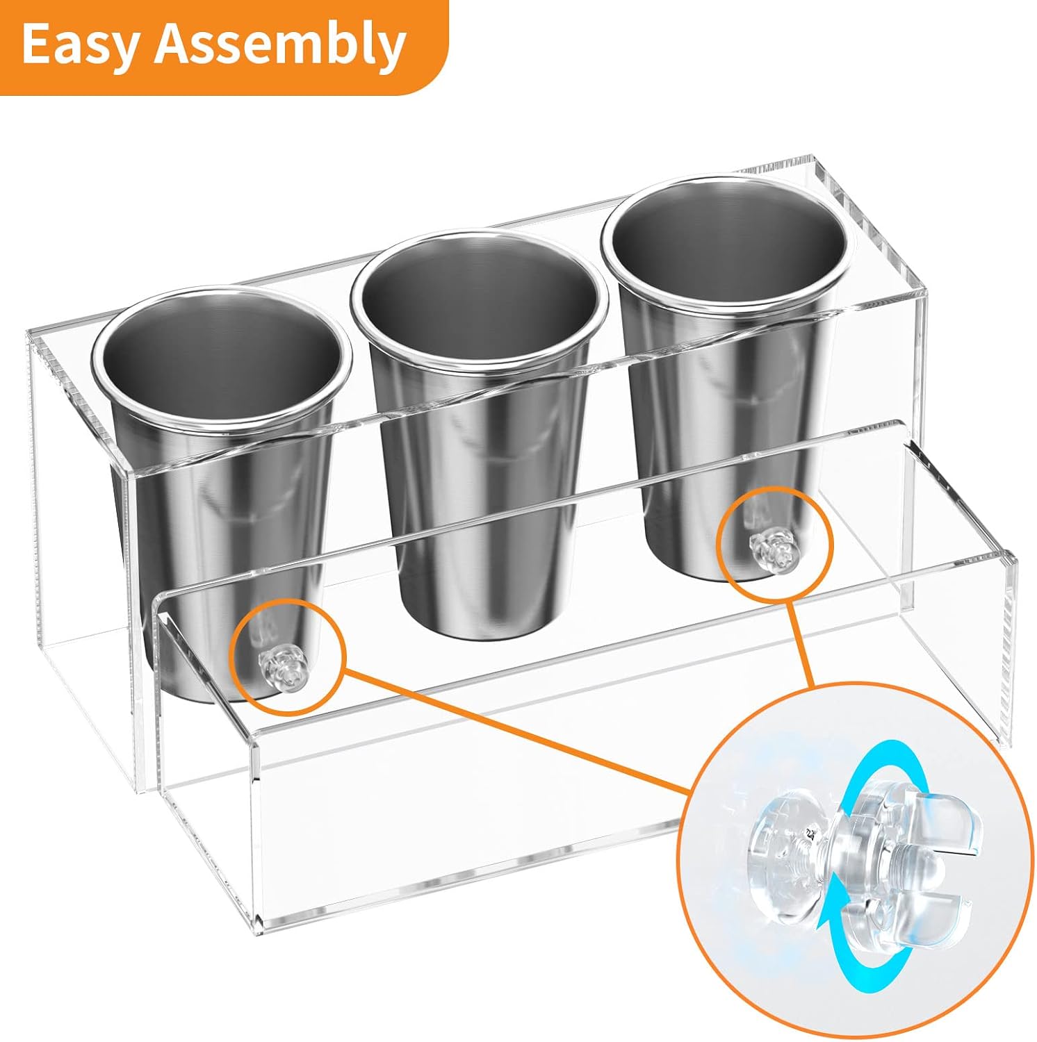 NIUBEE Acrylic Hair Tool Organizer,Hair Blow Dryer Holder with 3 Cups,Clear | Acrylic Hot Tools Organizer,Hair