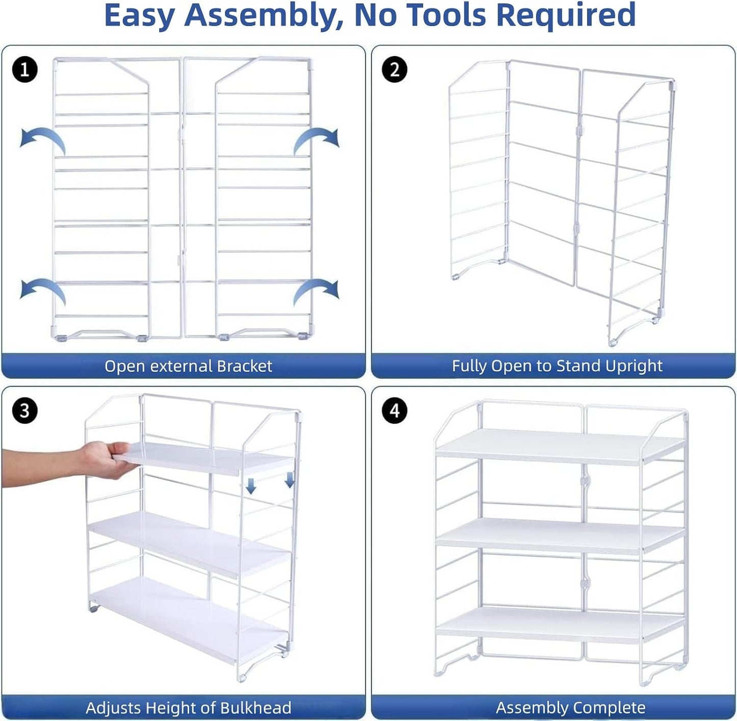 BOIVSHI Bathroom Countertop Organizer, 3-Tier Bathroom Counter Organizer, 8-Levels Height Adjustable, Bathroom