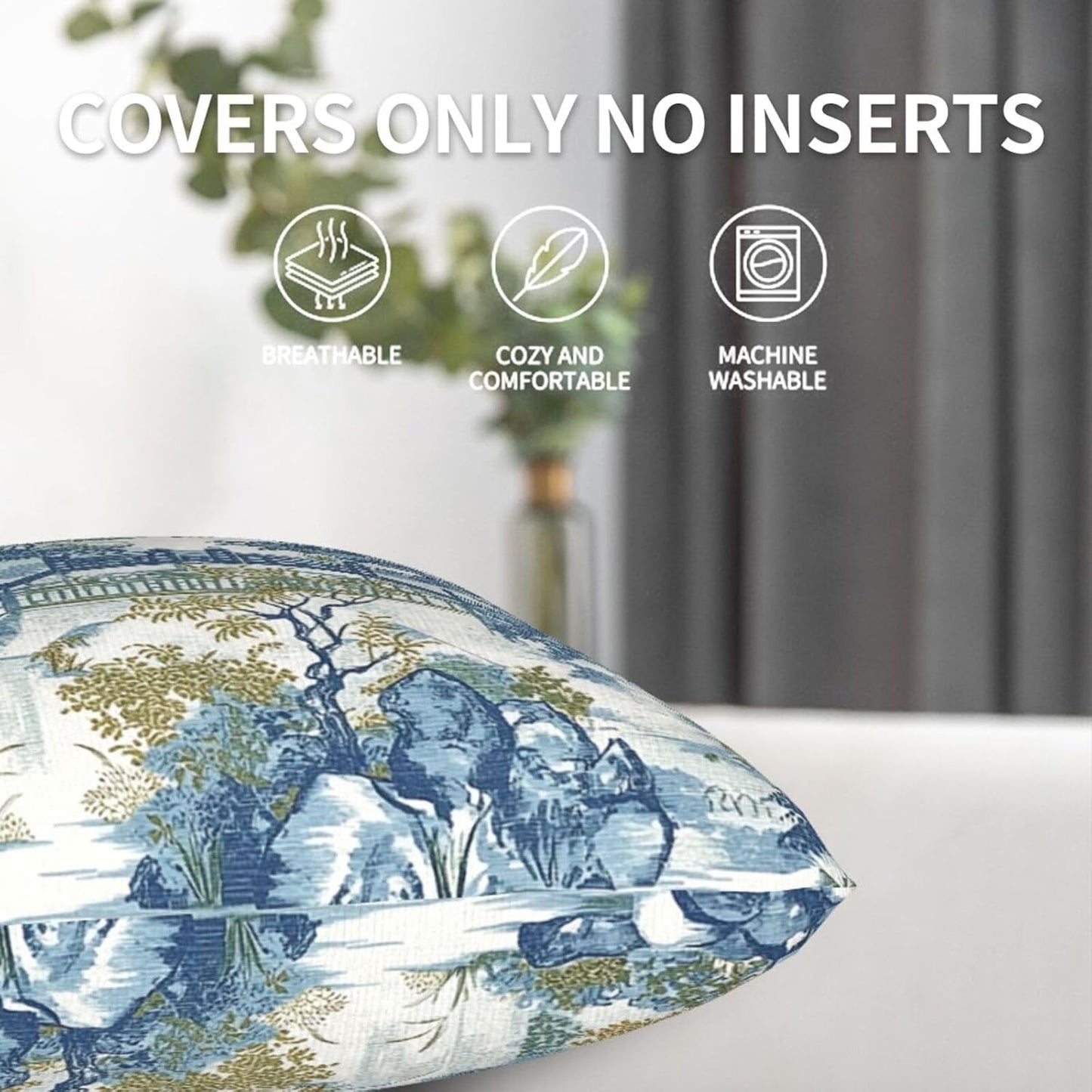 Throw Pillow Covers Pillow Cases Decoration Cushion Cover / Chinoiserie / 18 x 18 / Set of 2