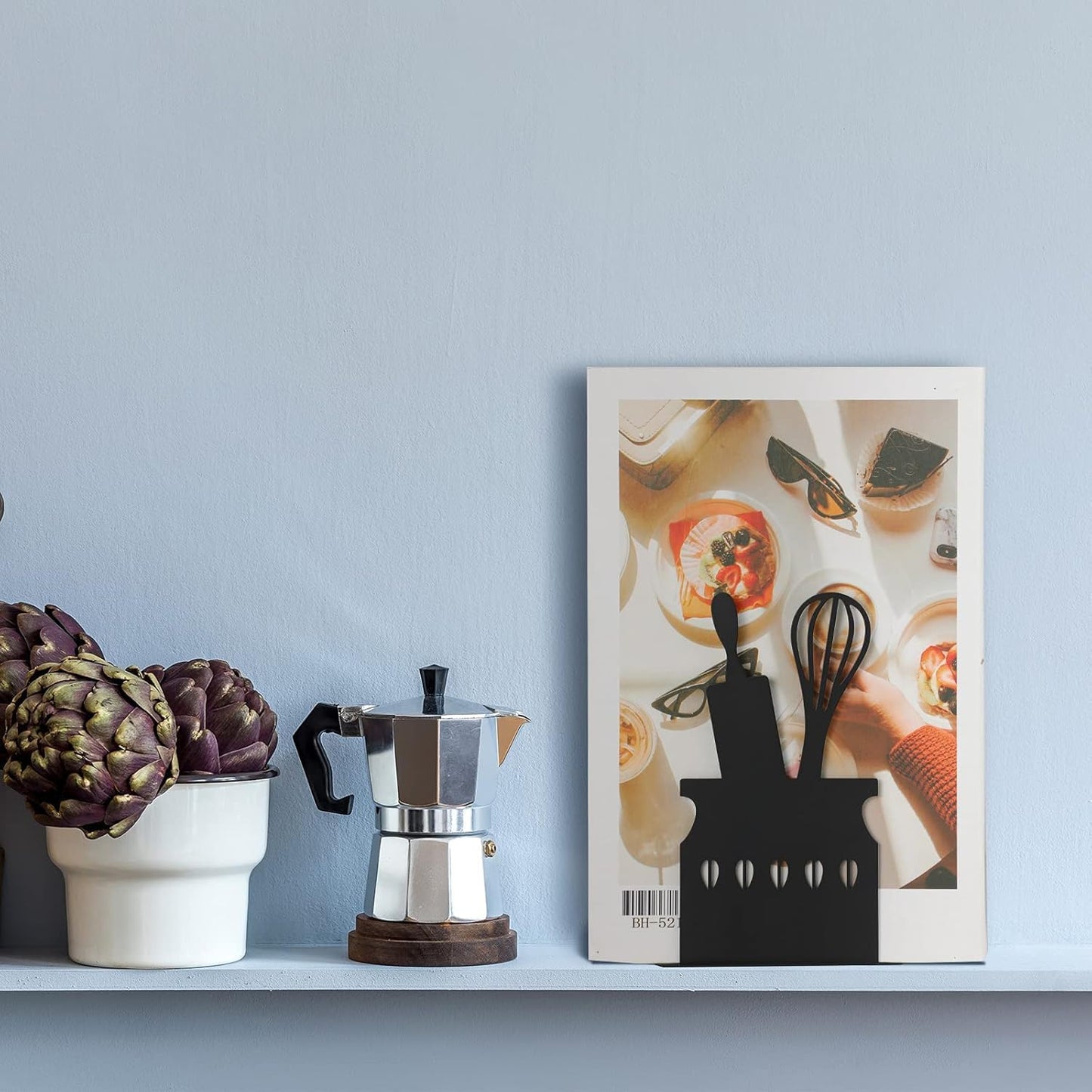 Metal Kitchen Bookends / Black / 5.9 x 3.9 x 3.9