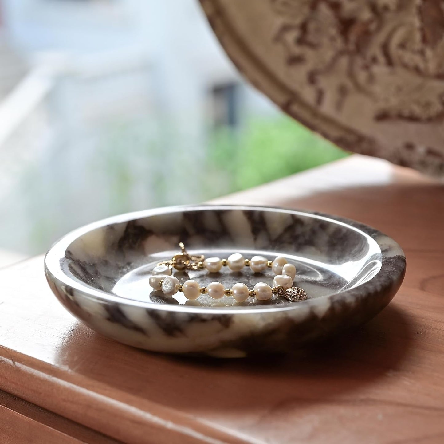 Marble Ring Dish Jewelry Tray / Calacatta Viola / Natural