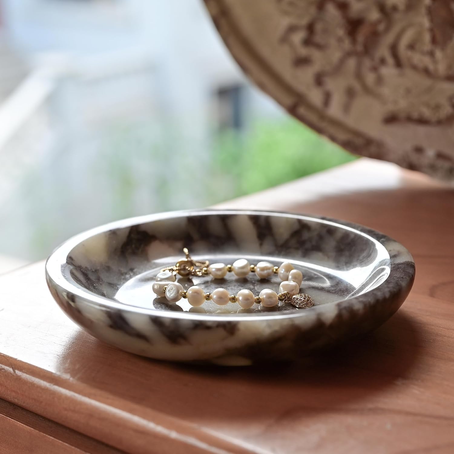 Marble Ring Dish Jewelry Tray / Calacatta Viola / Natural