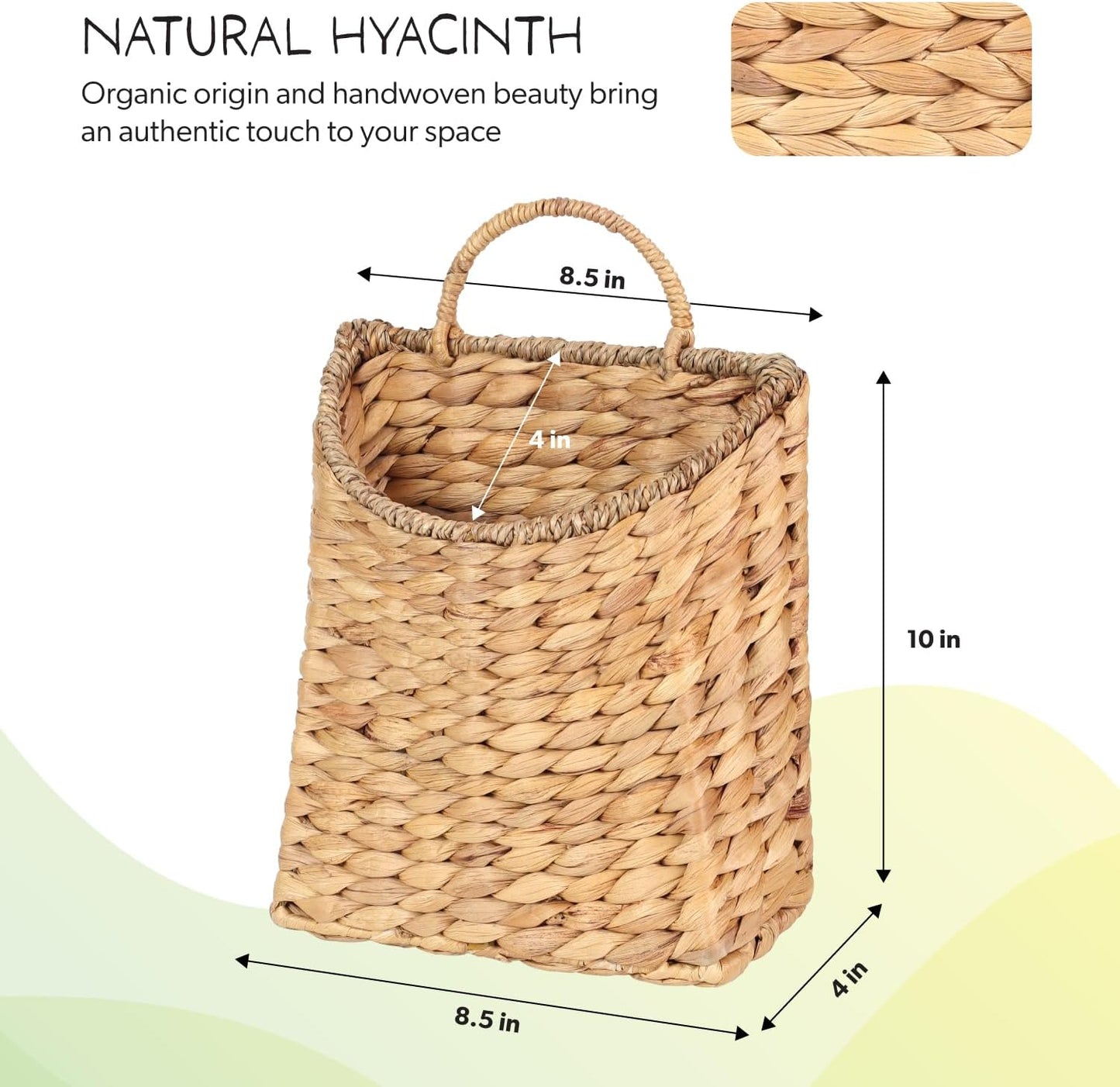 Hanging Wall Wicker Basket / Light Brown