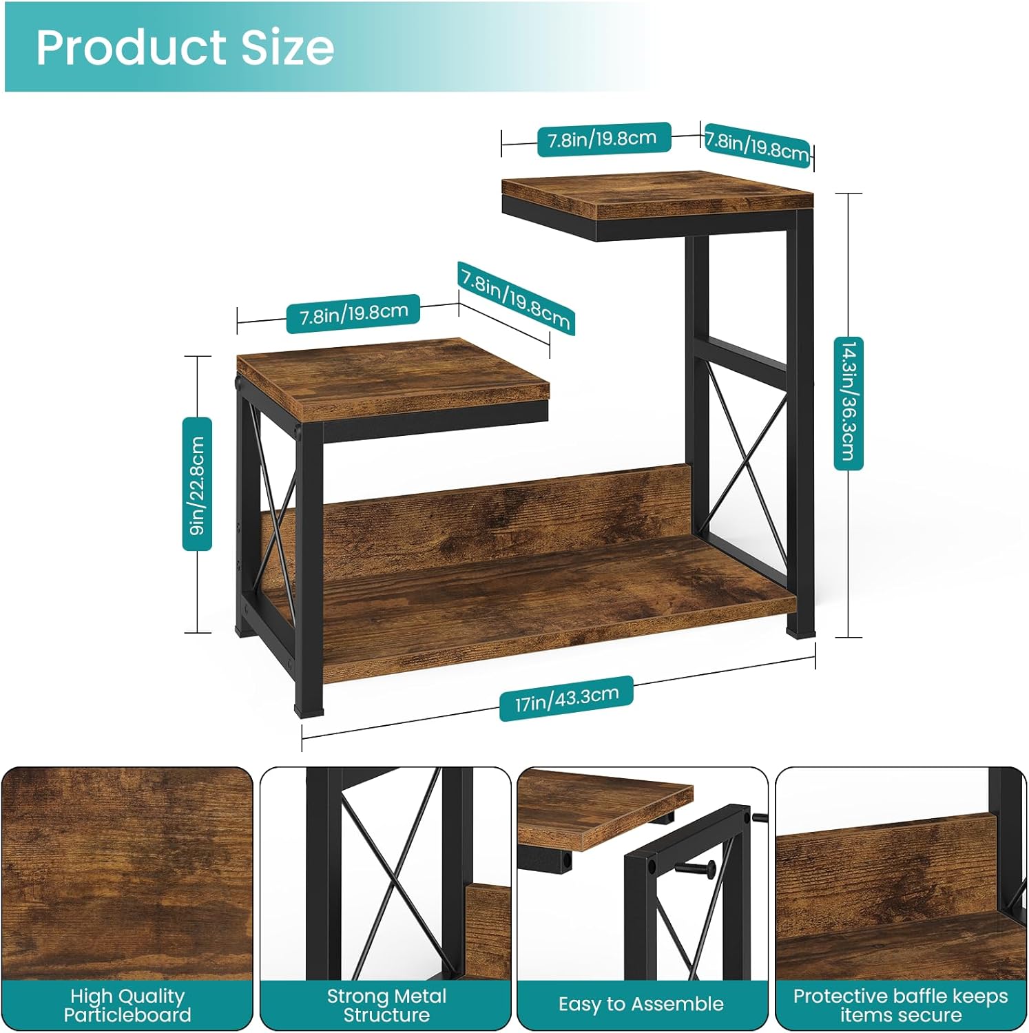 Wood Desk Organizers Storage Rack and Freestanding Display / Rustic Brown