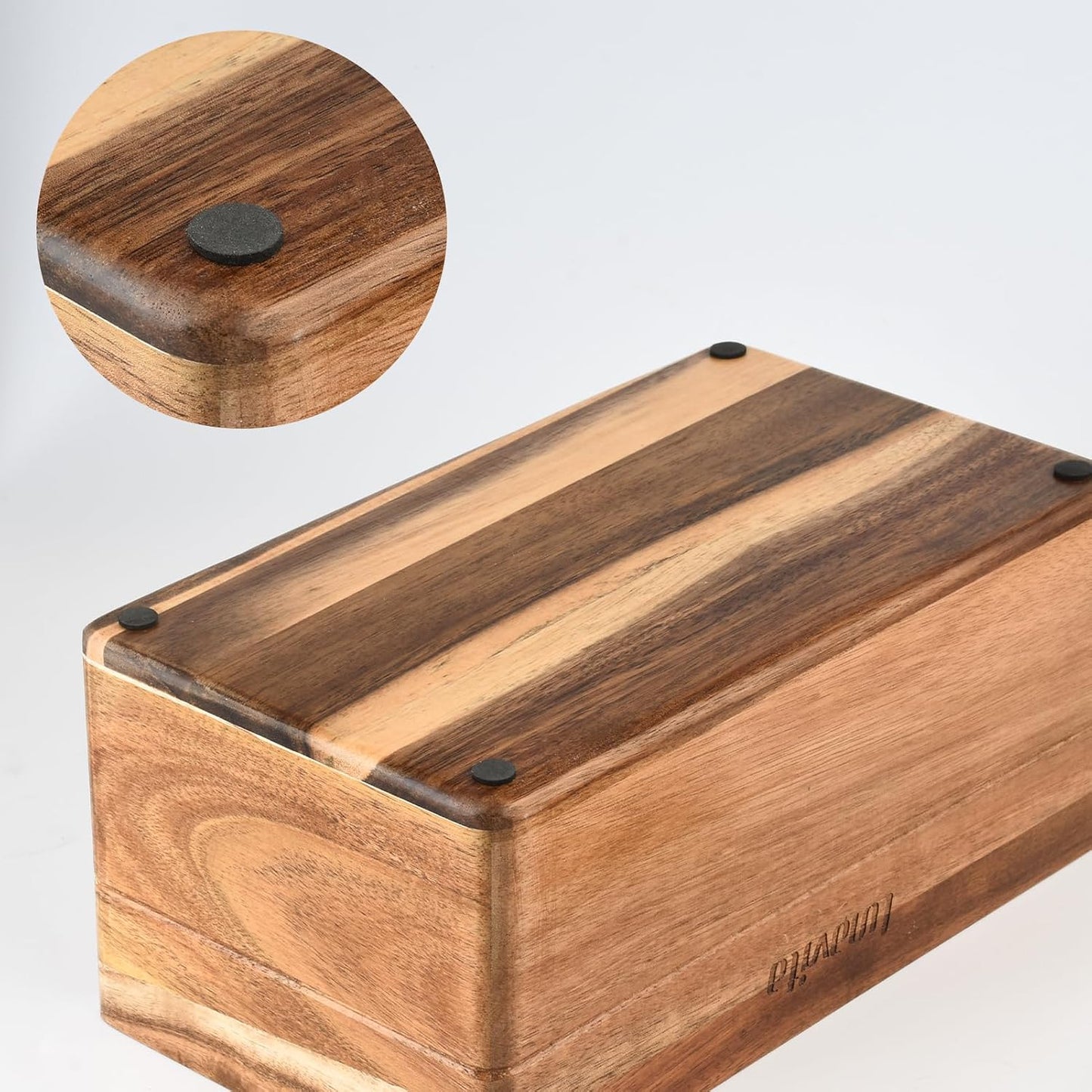Wood Tissue Box Holder / Acacia / Rectangle