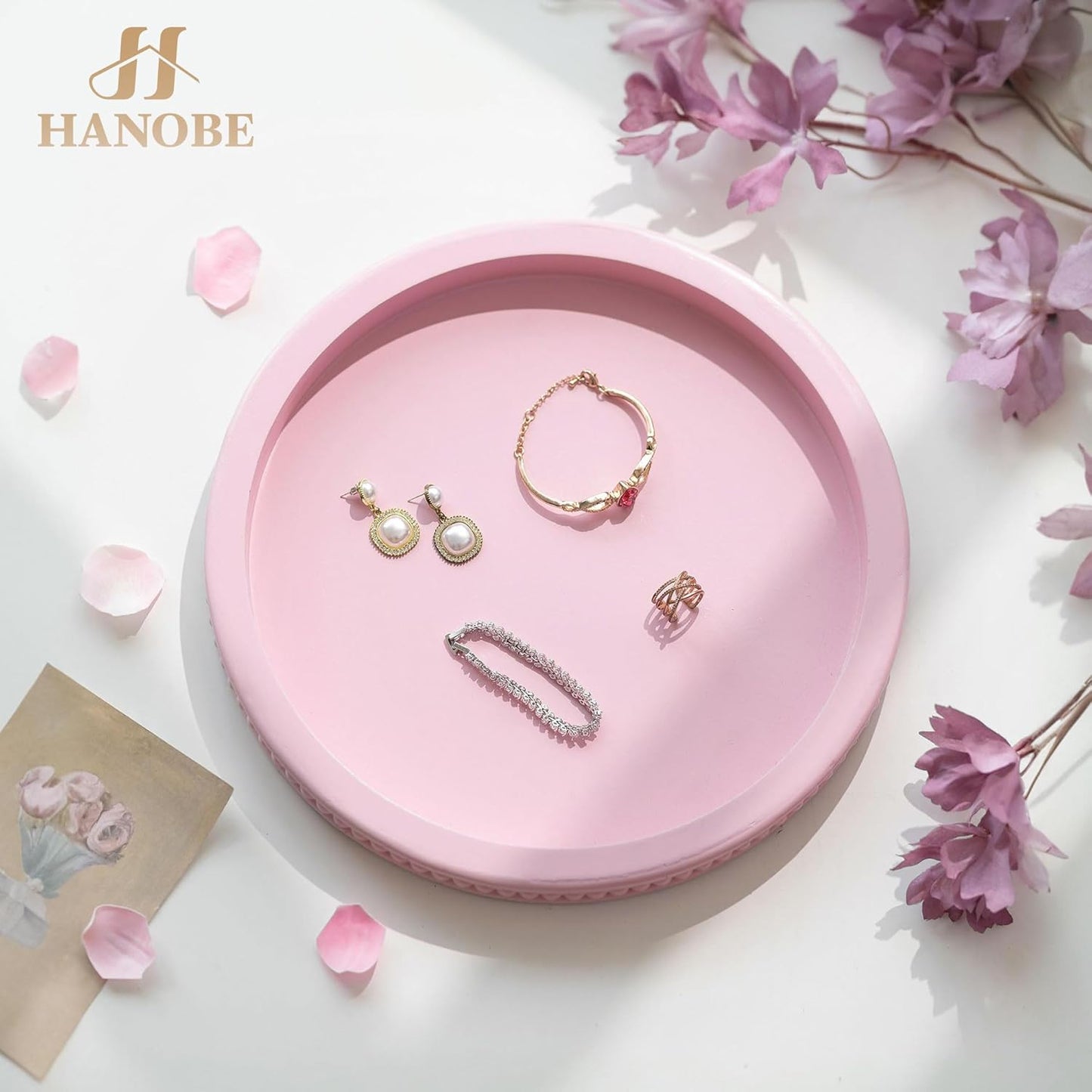 Tray Decorative Round / 11.8 / Pink
