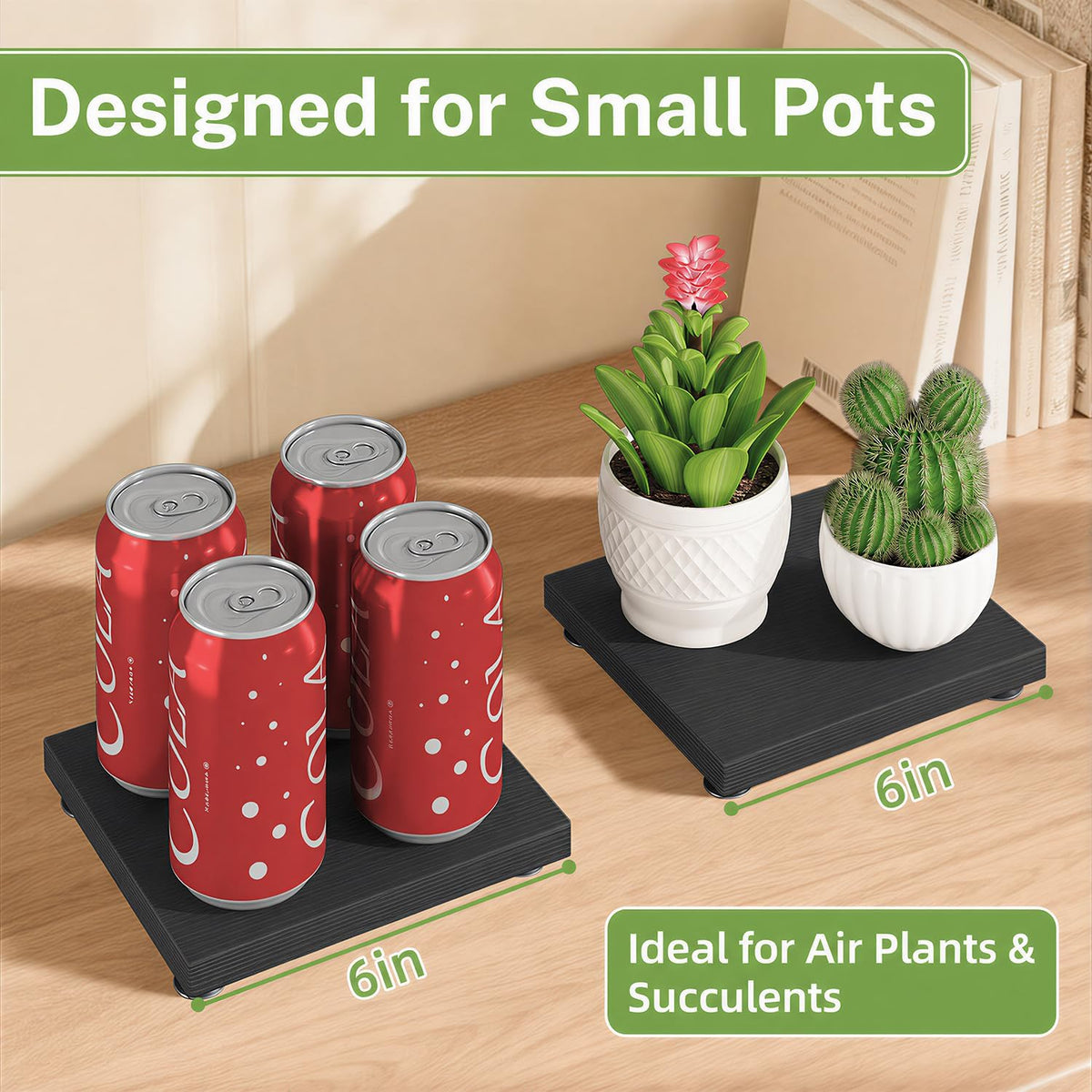 iDavosic.ly Table Top Small Plant Stand, Succulent Holder for Desk, Black | 3 Tier Flower Pot Shelf for Desktop, Space