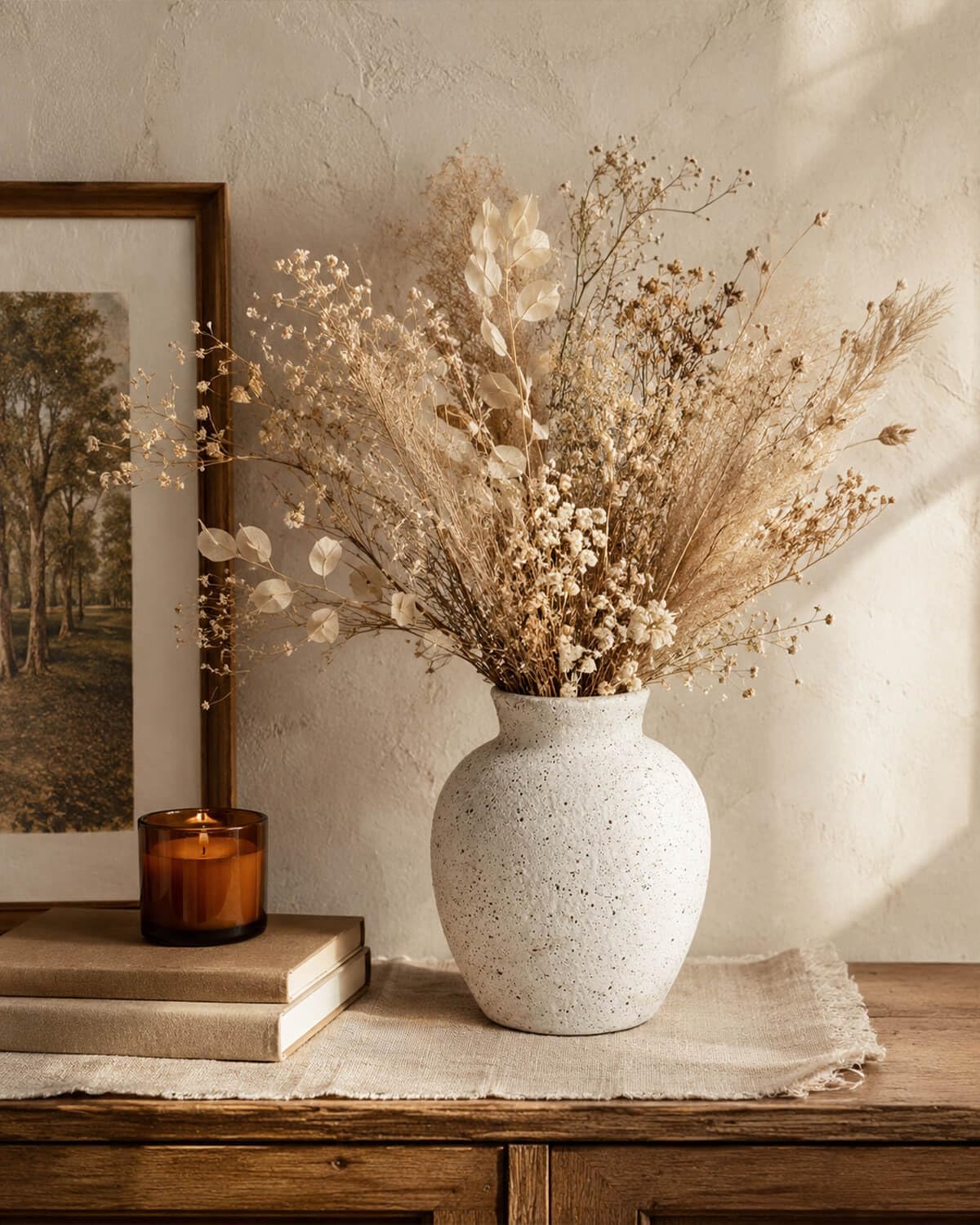 Rustic Ceramic Vase / White / 6.1 Inch