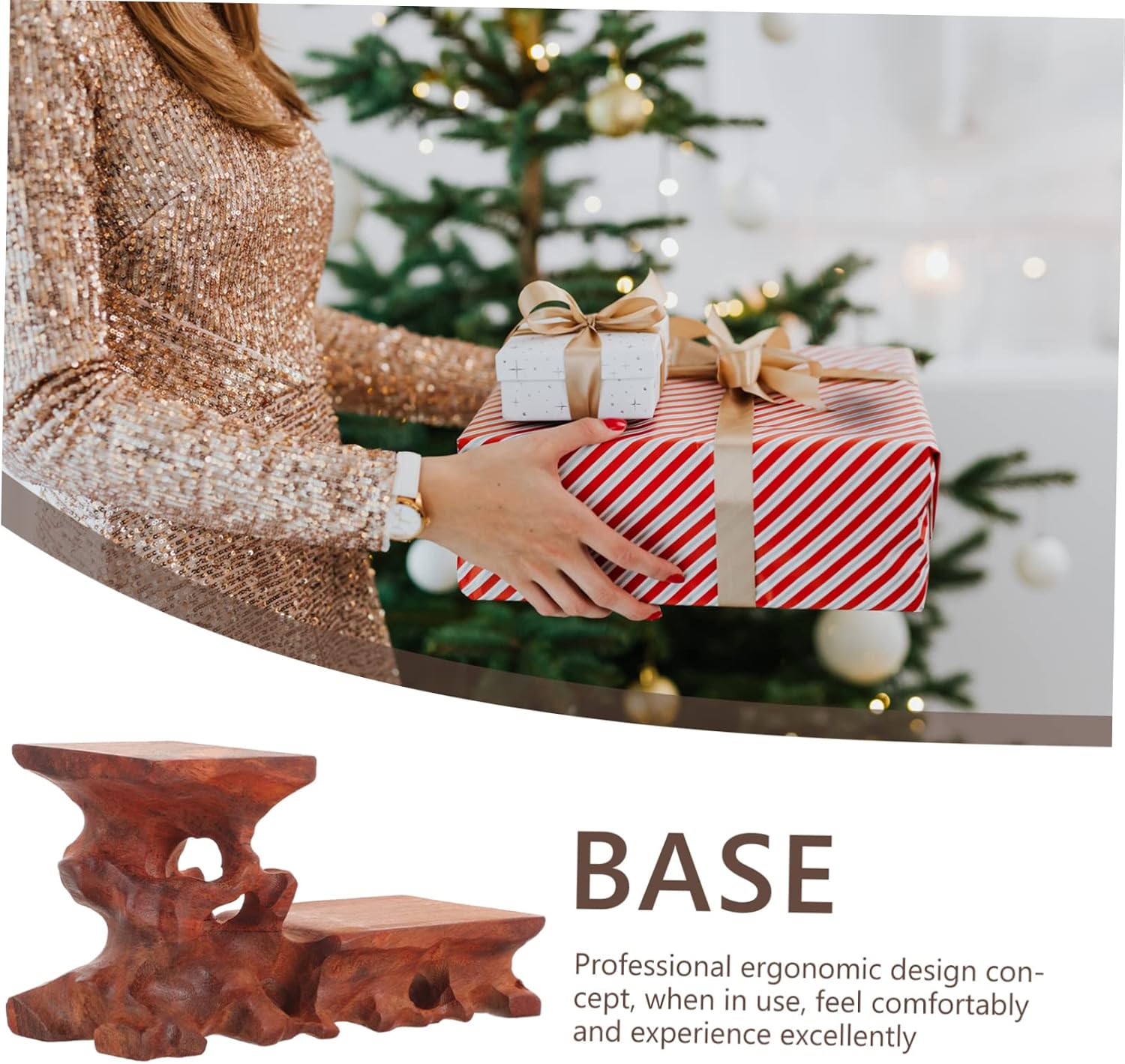 Rosewood Base Wooden Display Stand Vase Base Figurine Pedestal Riser