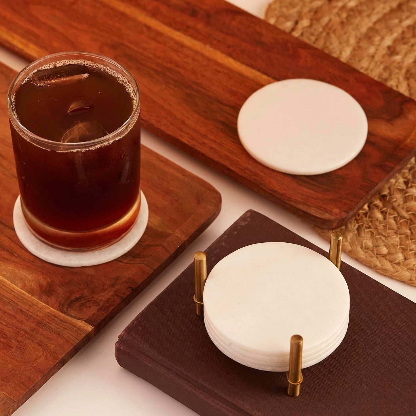Stone Coasters Set / Natural / Set of 6