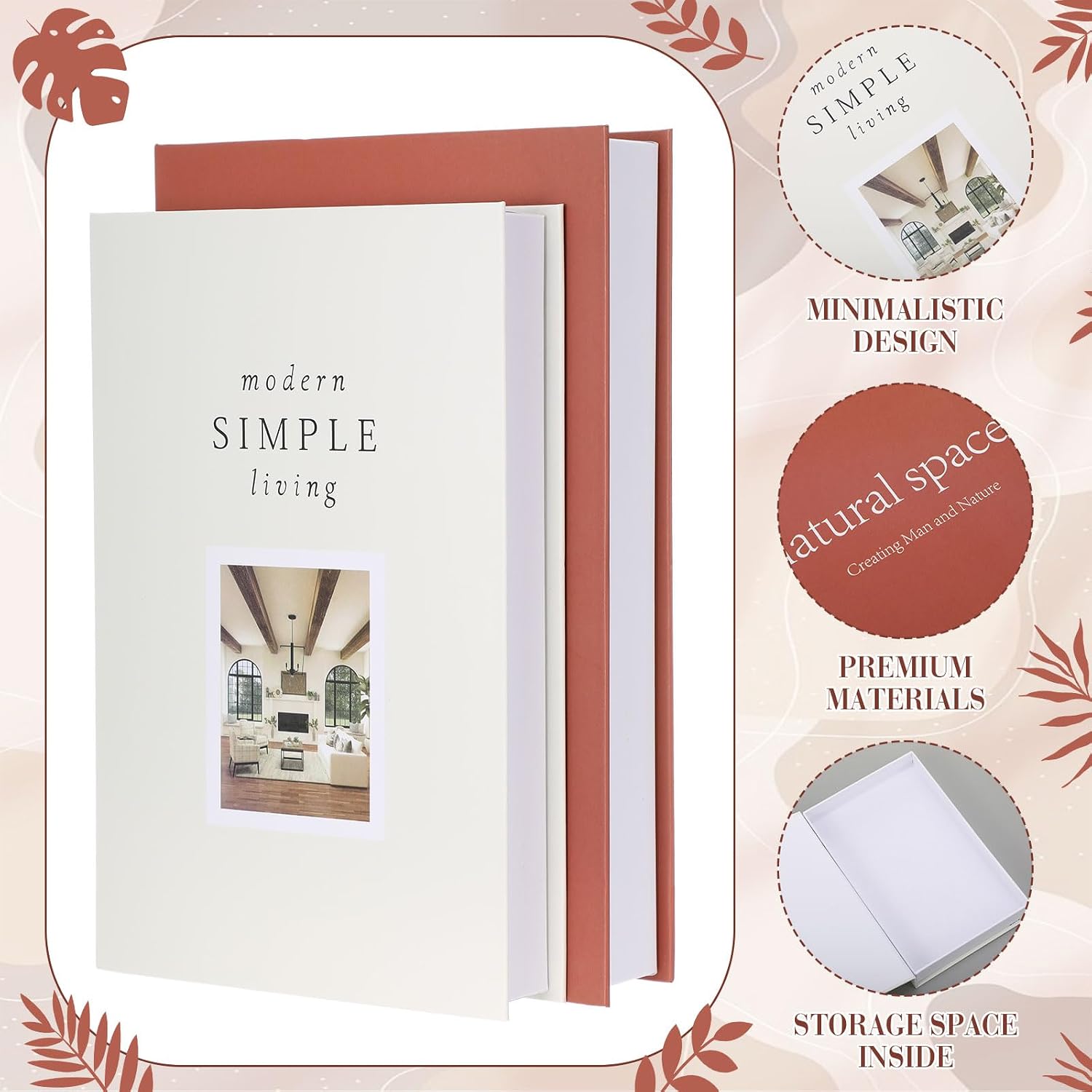 Modern Style Coffee Table Book Decor / Set of 4