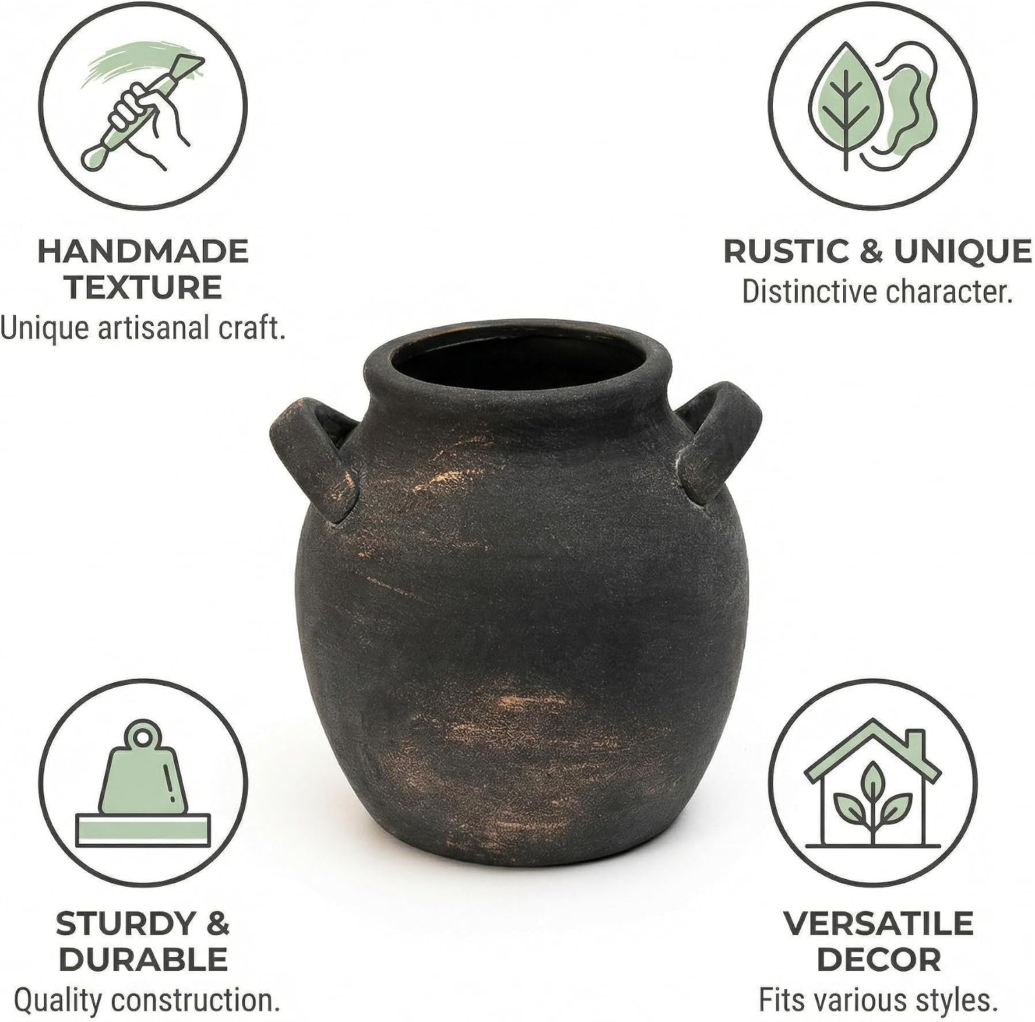 Rustic Farmhouse Vase / 001-bronze / 7.1 Inch
