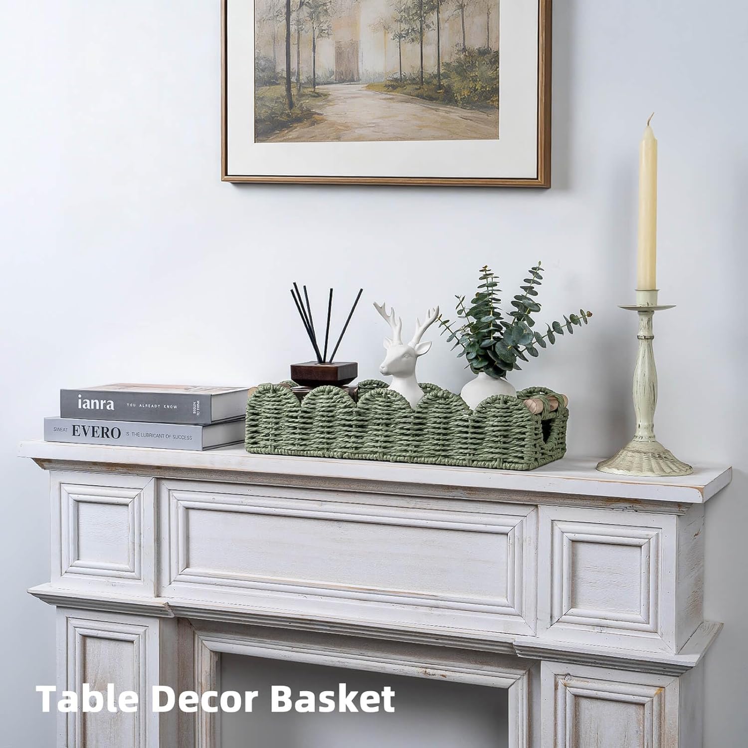 Back of Toilet Paper Storage Baskets Tray / Green