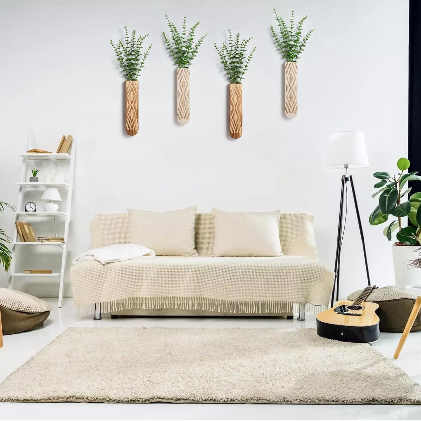 Wood Wall Planter / Log Color-b / Set of 3