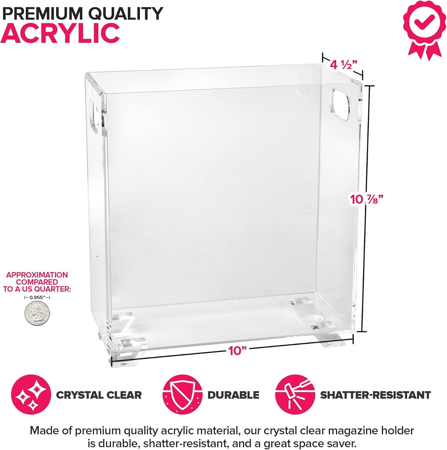 Acrylic Magazine Holder / Clear / Set of 3