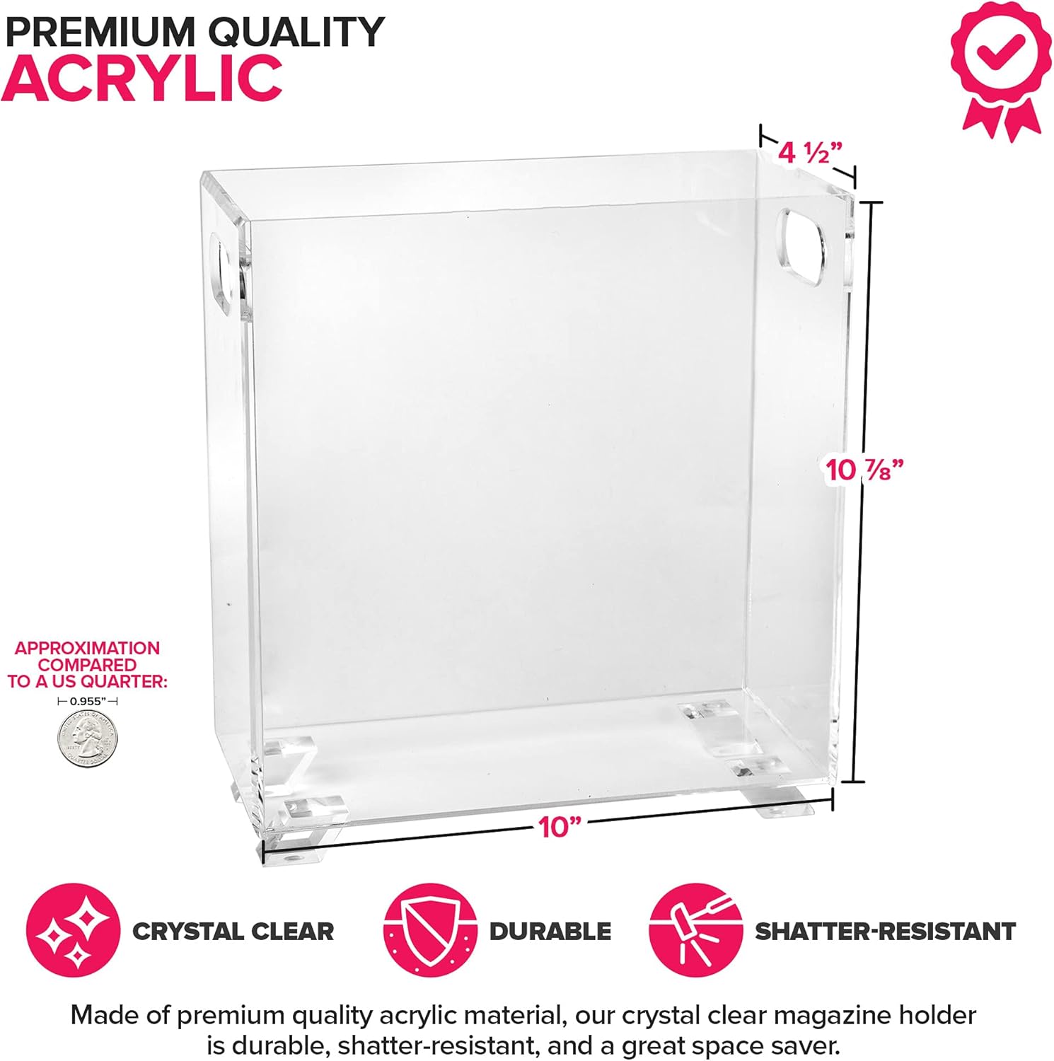 Acrylic Magazine Holder / Clear / Set of 3