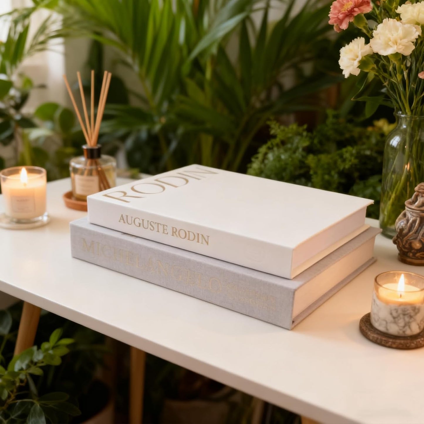 Decorative Books Boxes / Beige-gray / Set of 2