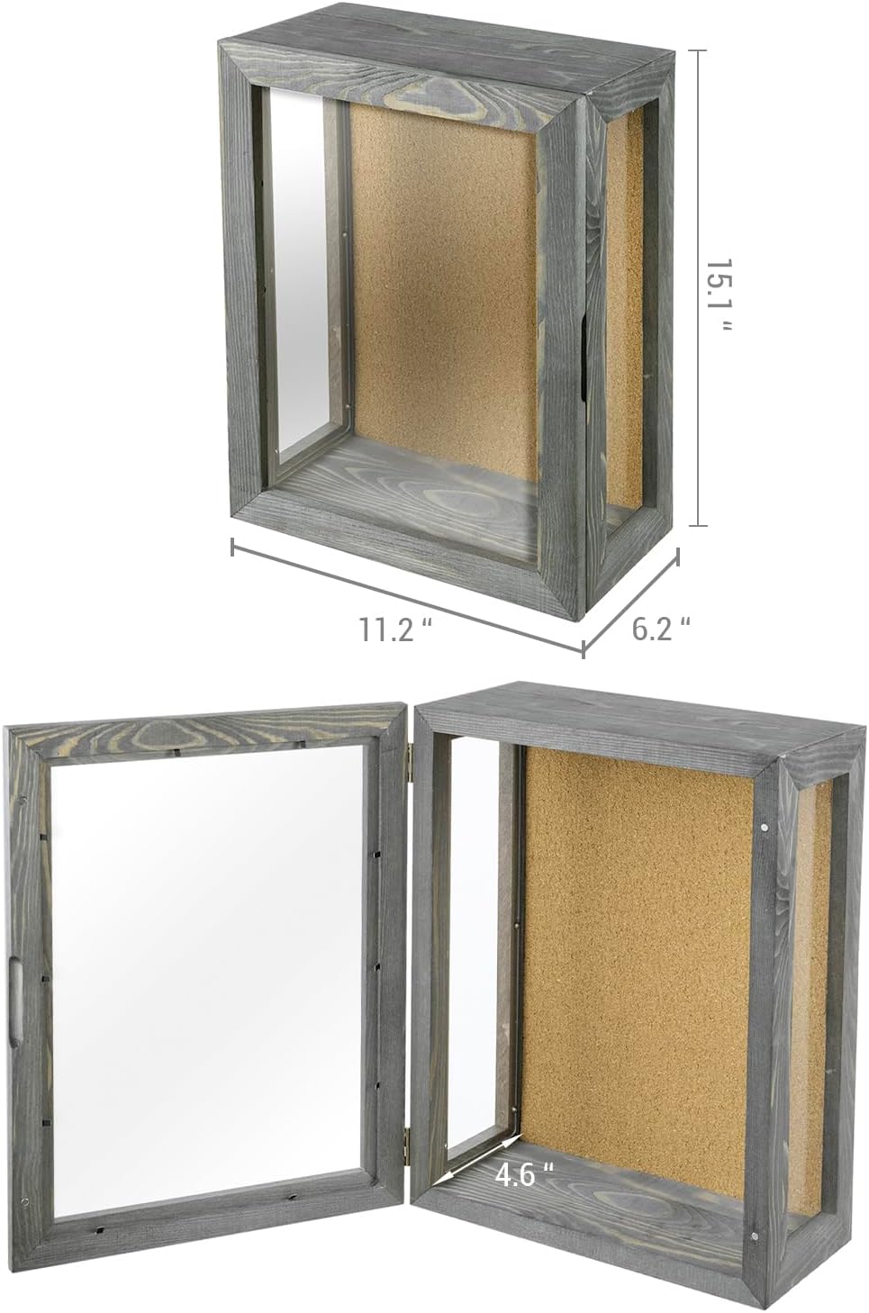 MyGift 11x15 Deep Shadow Box Frame, Display Case Wall Mount for Picture, Heirloom, Home Office Décor, Wedding &